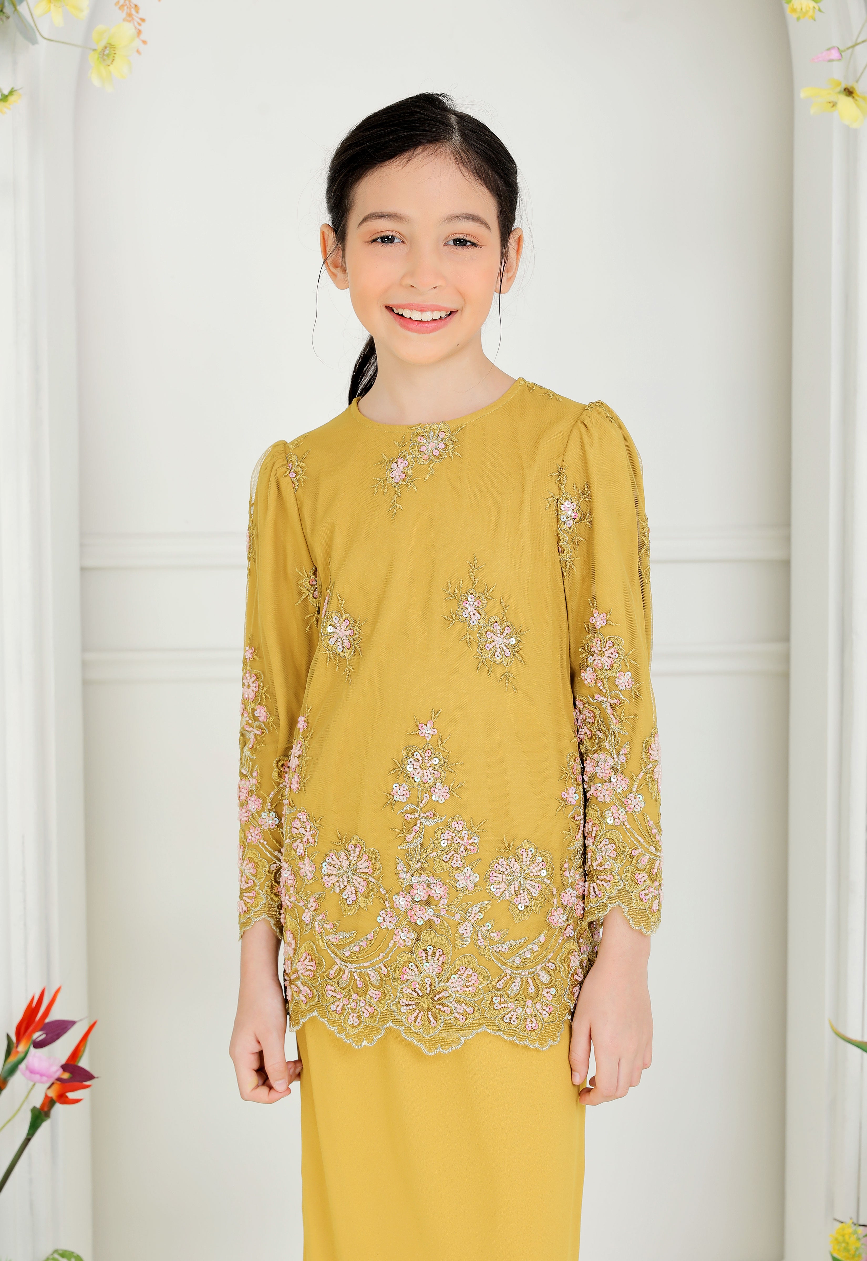 ERYNA LUXE KIDS KURUNG - MUSTARD