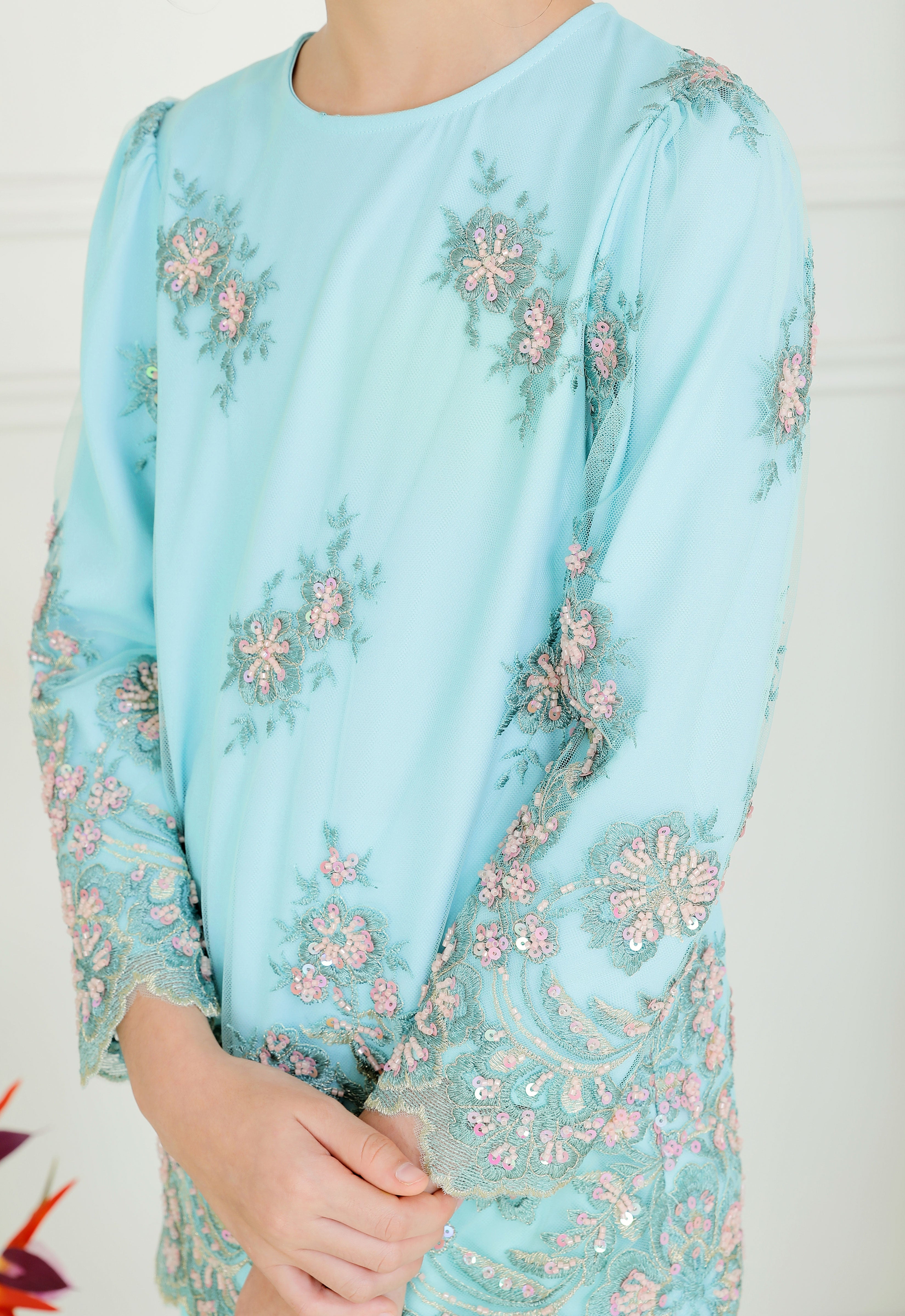 ERYNA LUXE KIDS KURUNG - PASTEL TURQOUISE