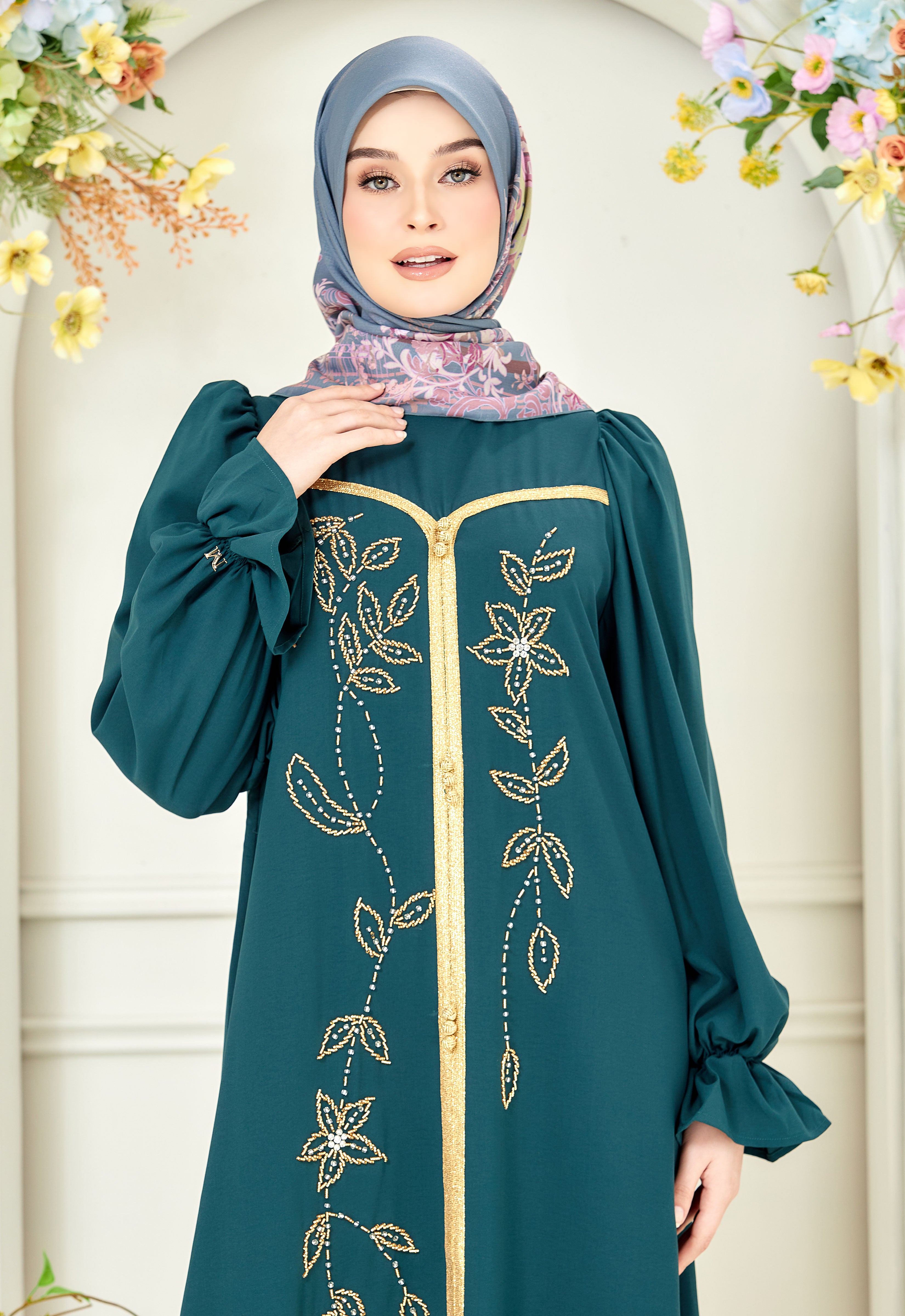 HUMAYRA ABAYA - EMERALD GREEN