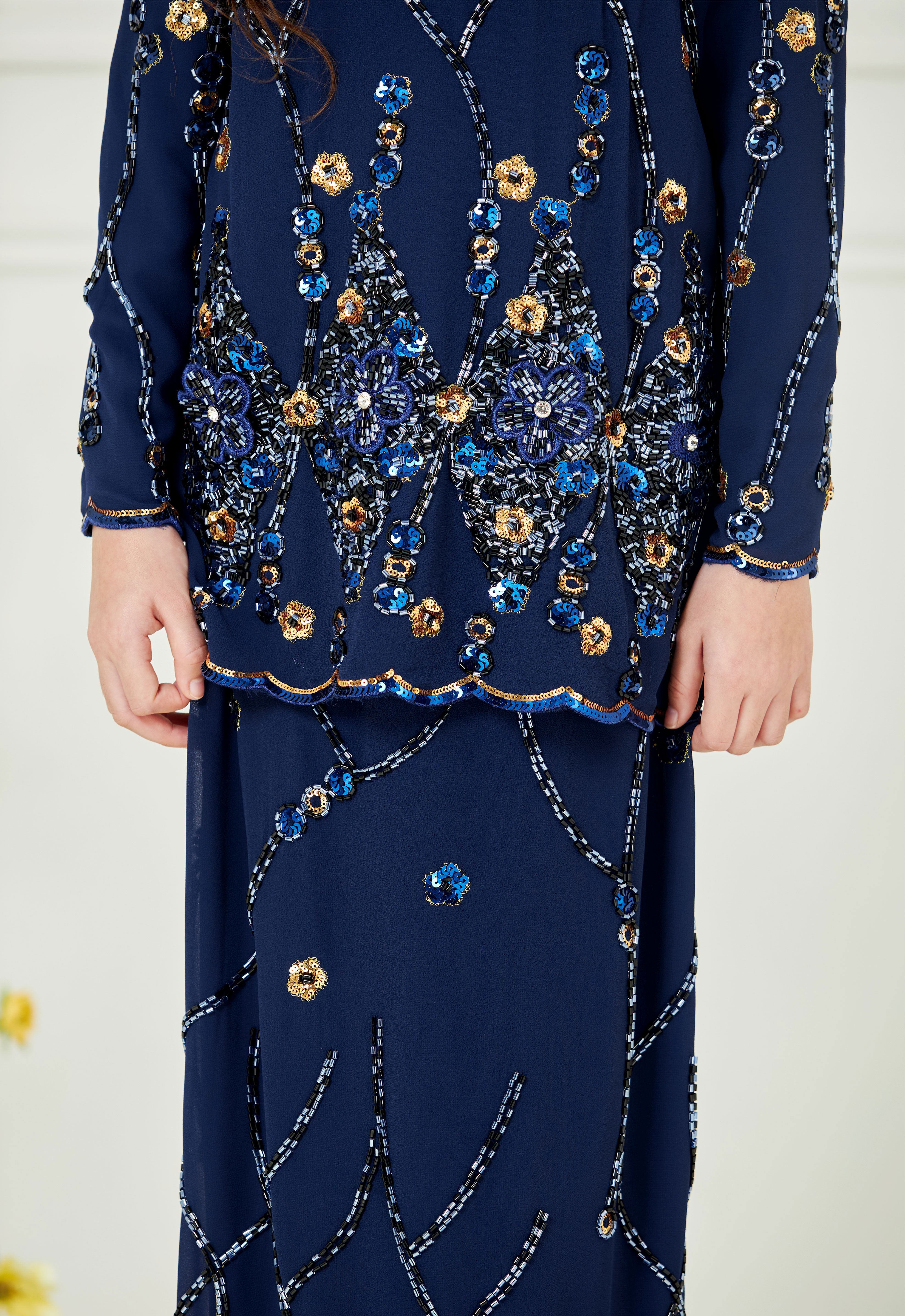 WAFIYAA SUPER LUXE KIDS KURUNG - BLUE
