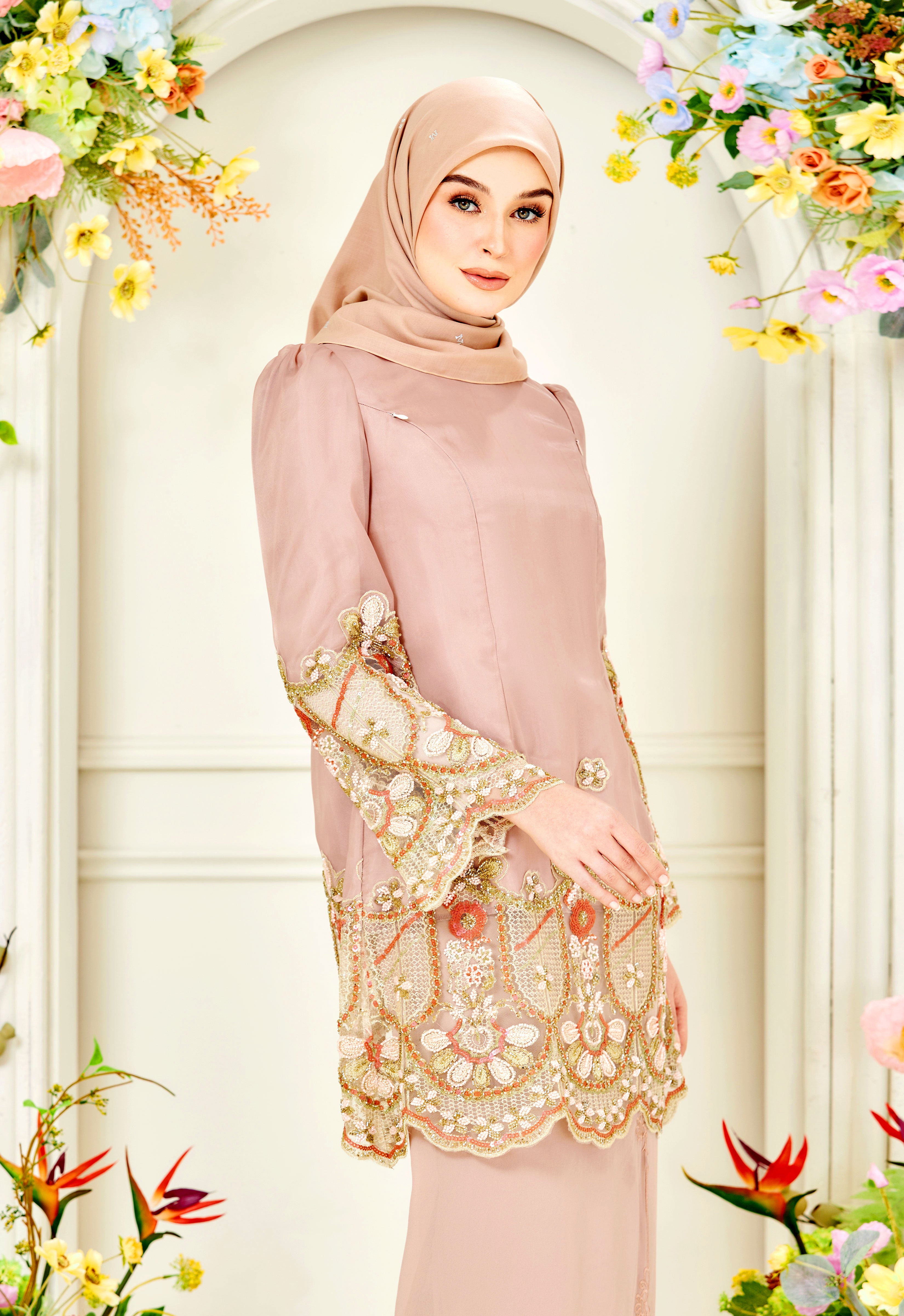 NOURA SUPER LUXE KURUNG - DUSTY ROSE