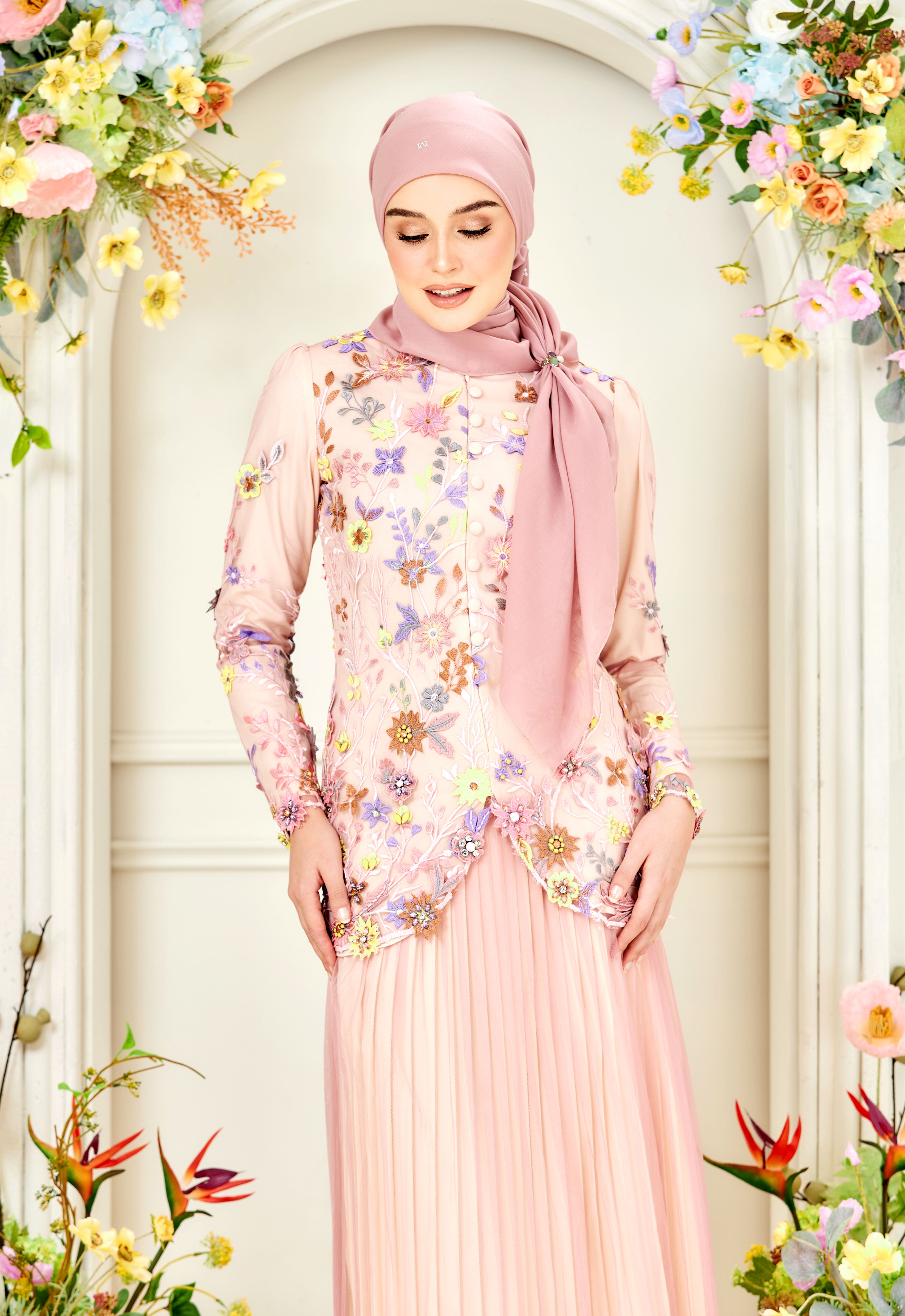 ELVINA LUXE MINI KURUNG - PINK