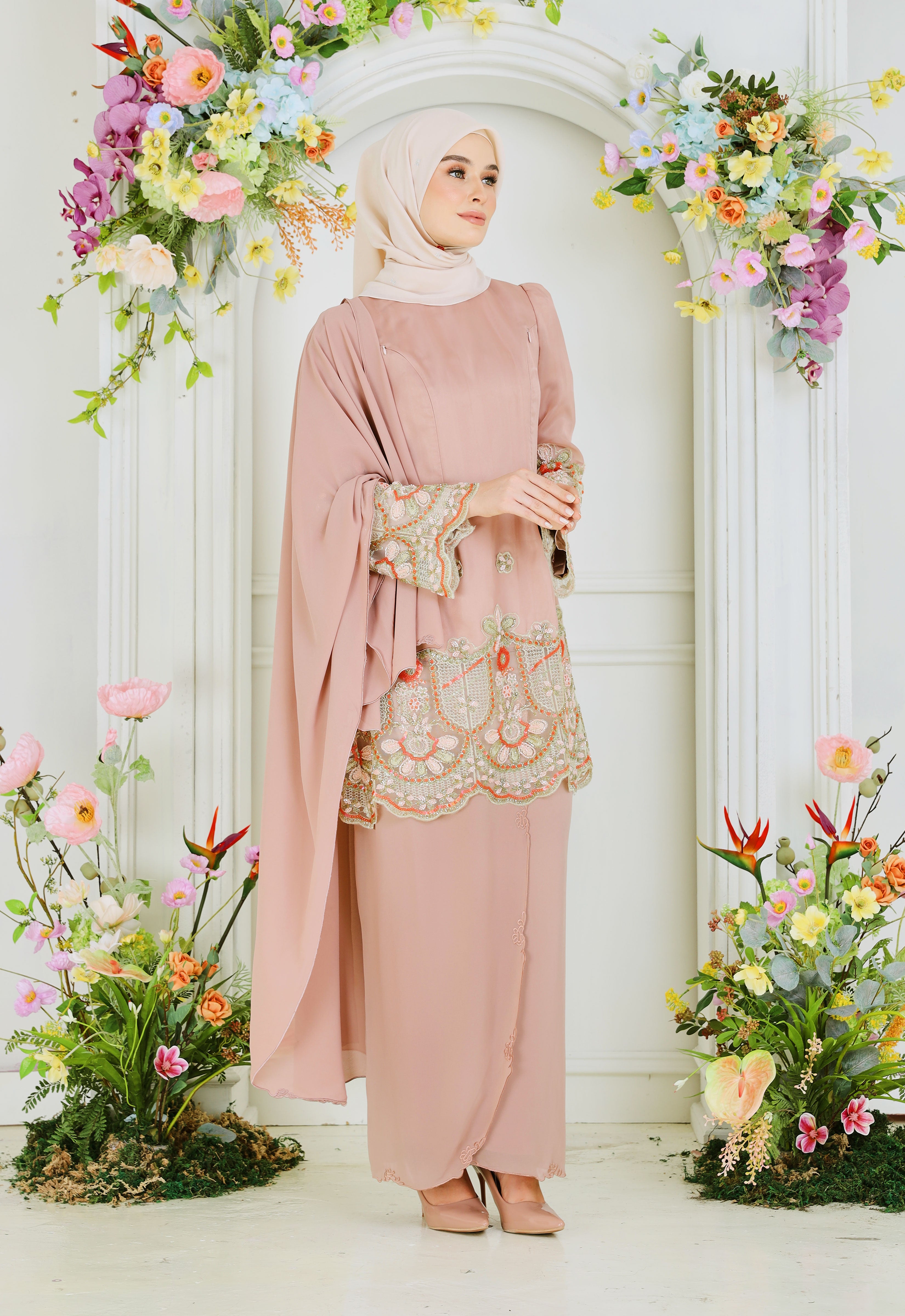 NOURA SUPER LUXE KURUNG - DUSTY ROSE