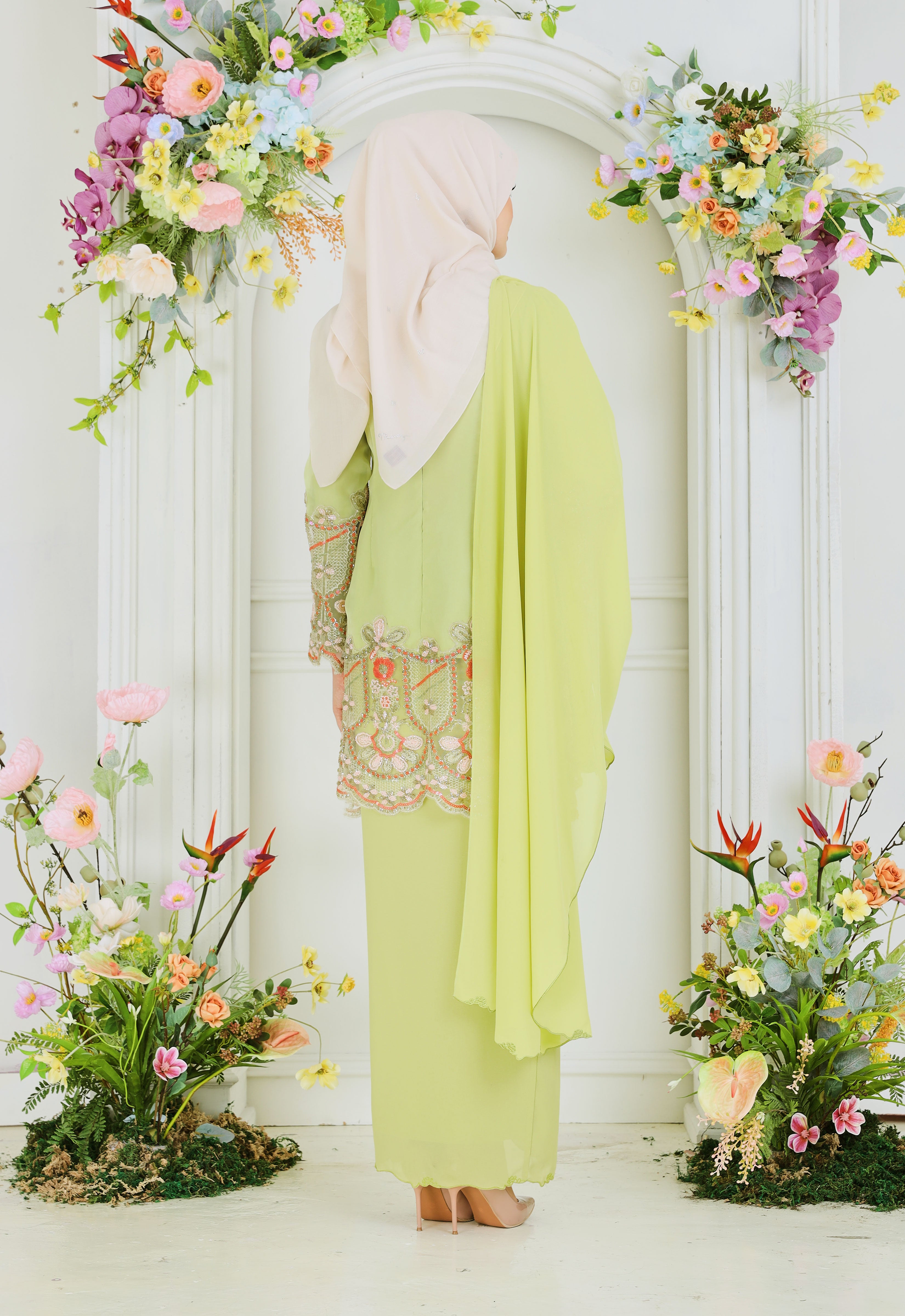 NOURA SUPER LUXE KURUNG - MOSS GREEN