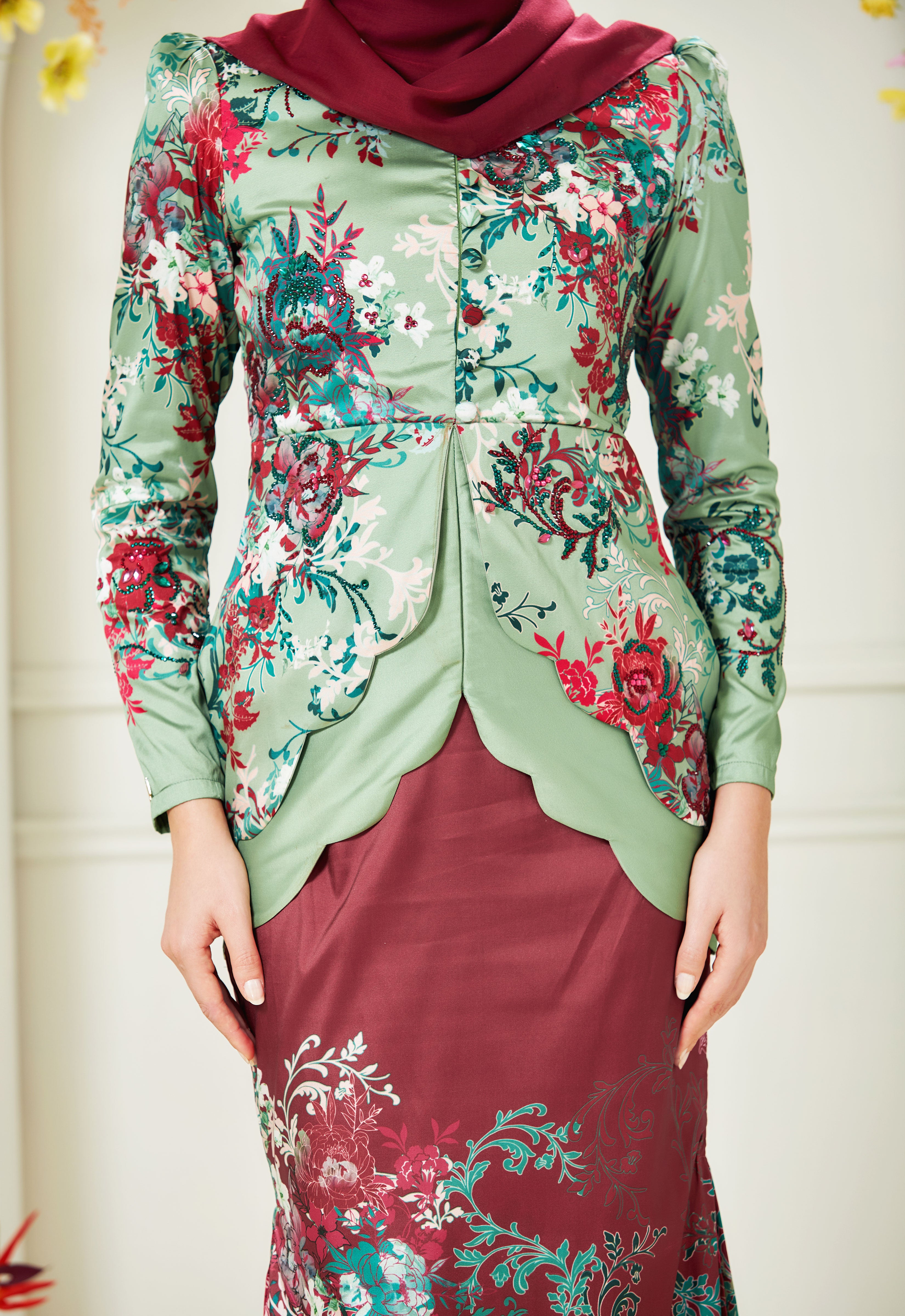 ROZELLA MINI KURUNG - RED GREEN