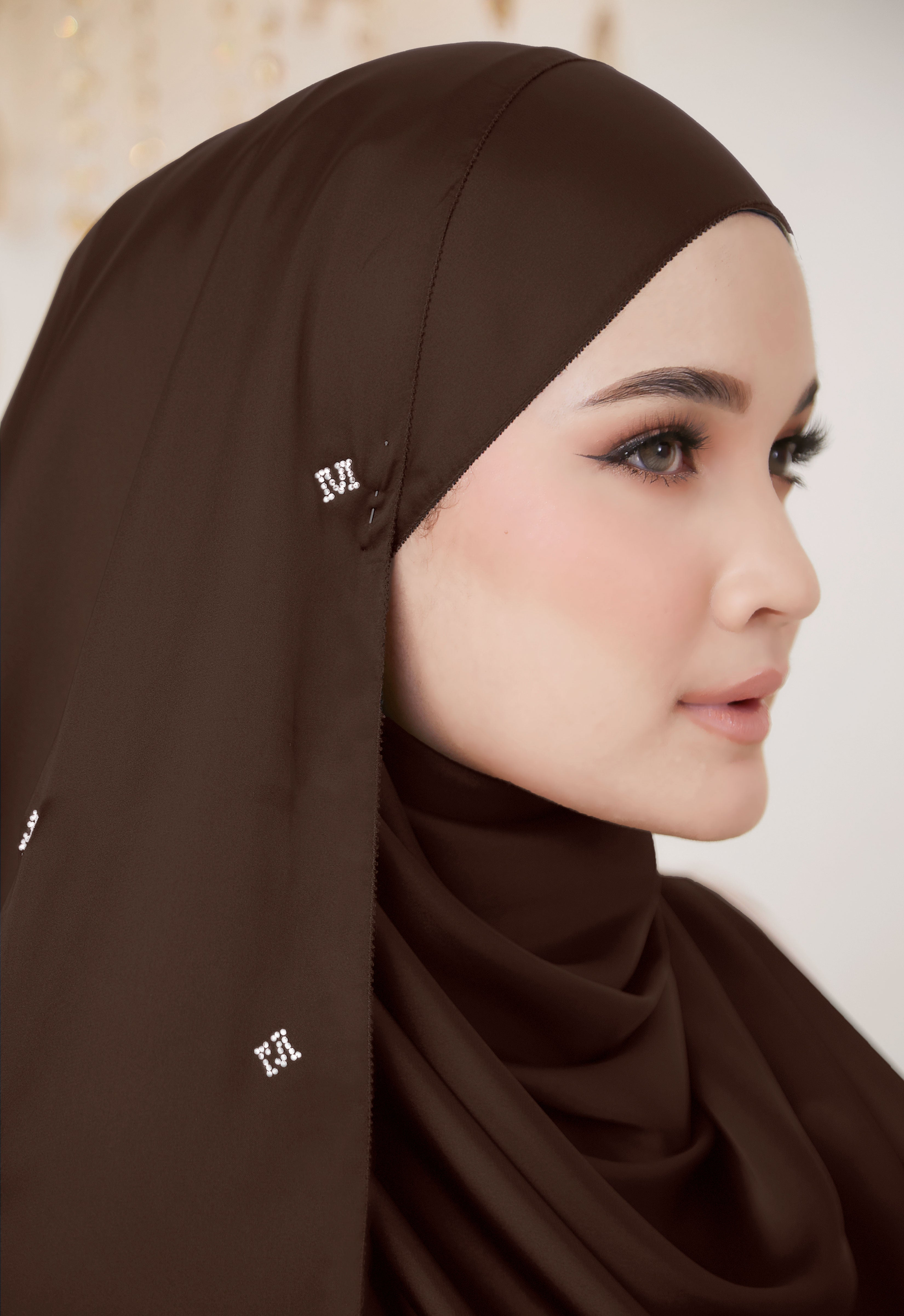 M PLAIN SHAWL - BROWN