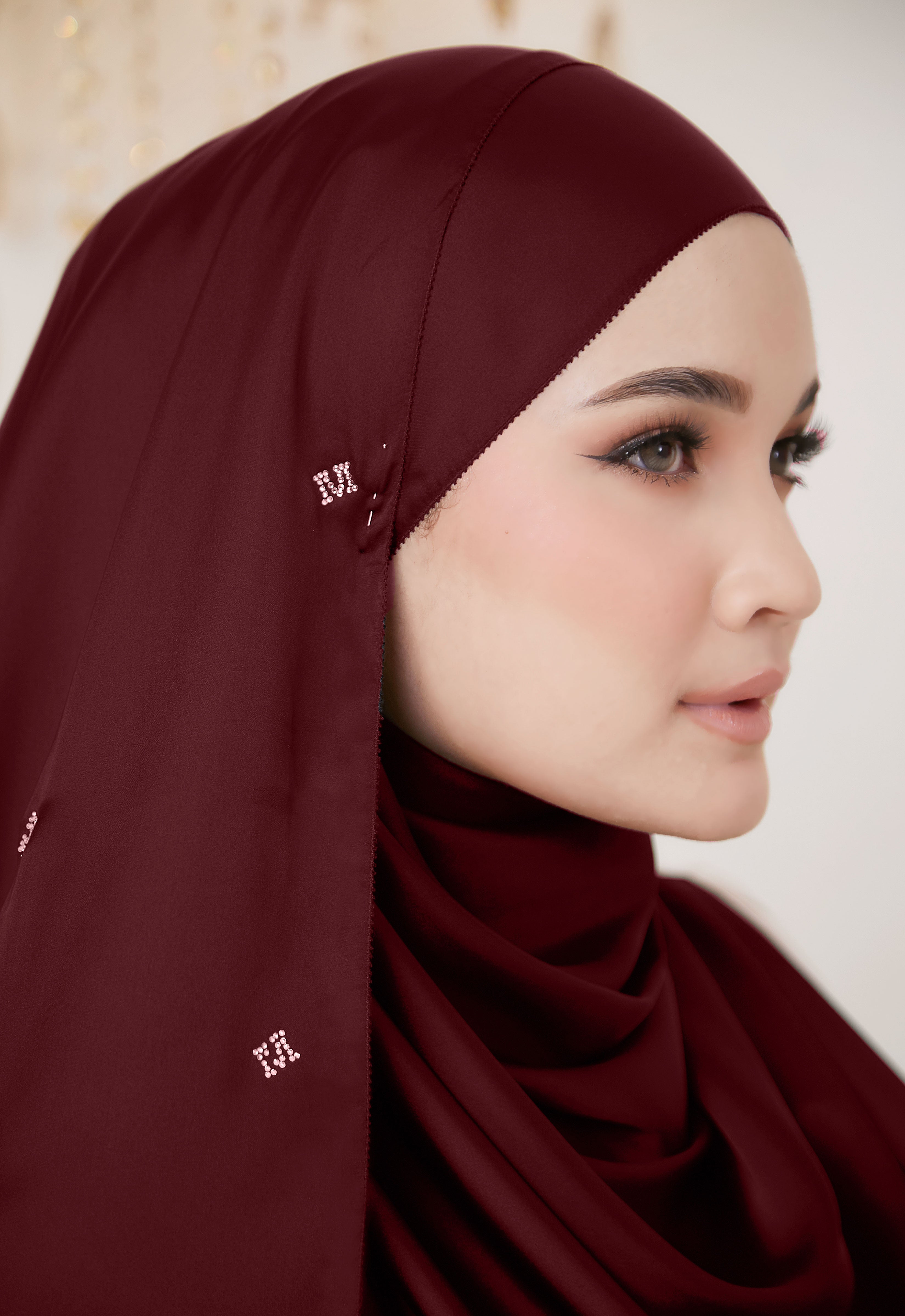 M PLAIN SHAWL - MAROON