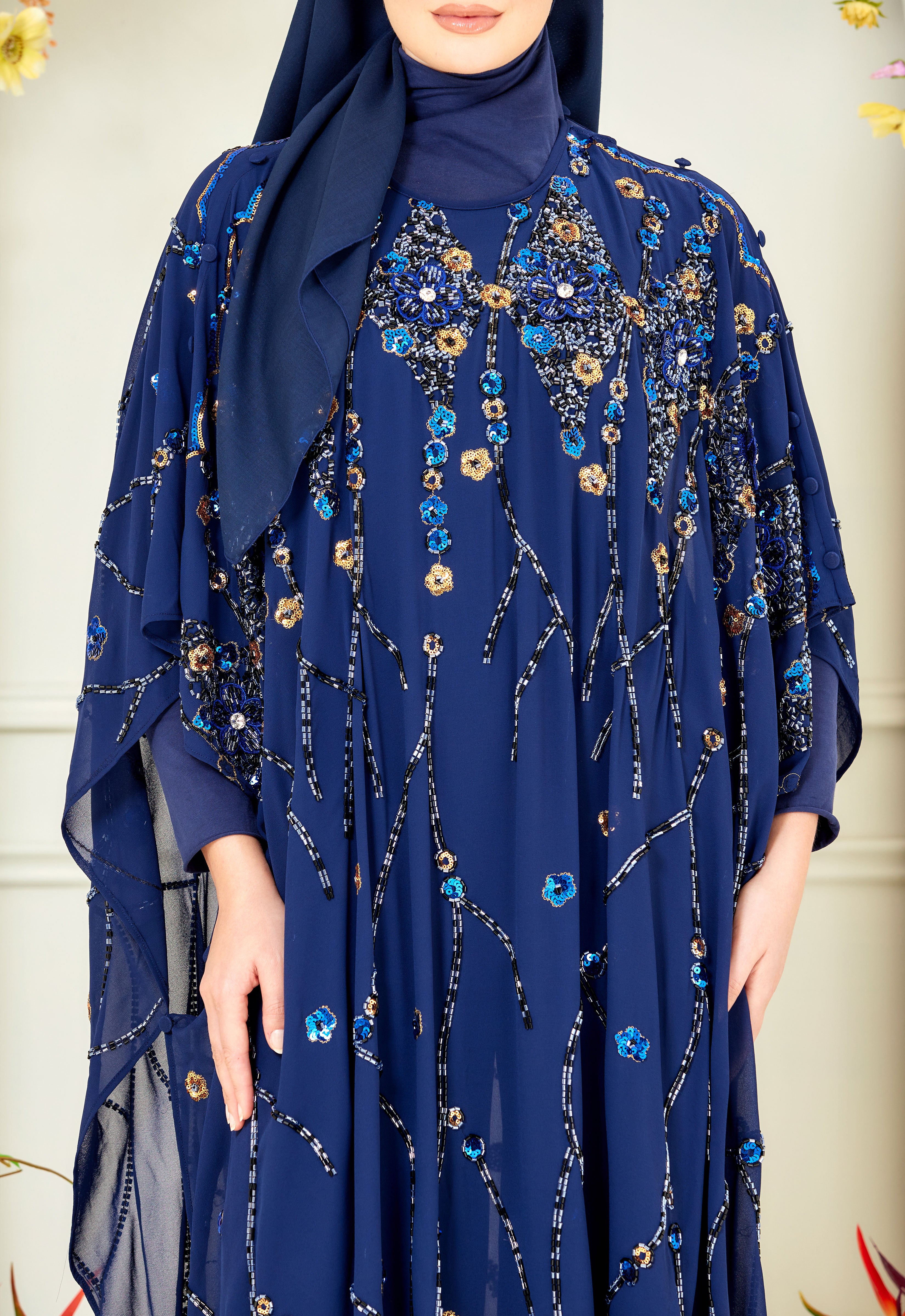 WAFIYAA SUPER LUXE KAFTAN - BLUE