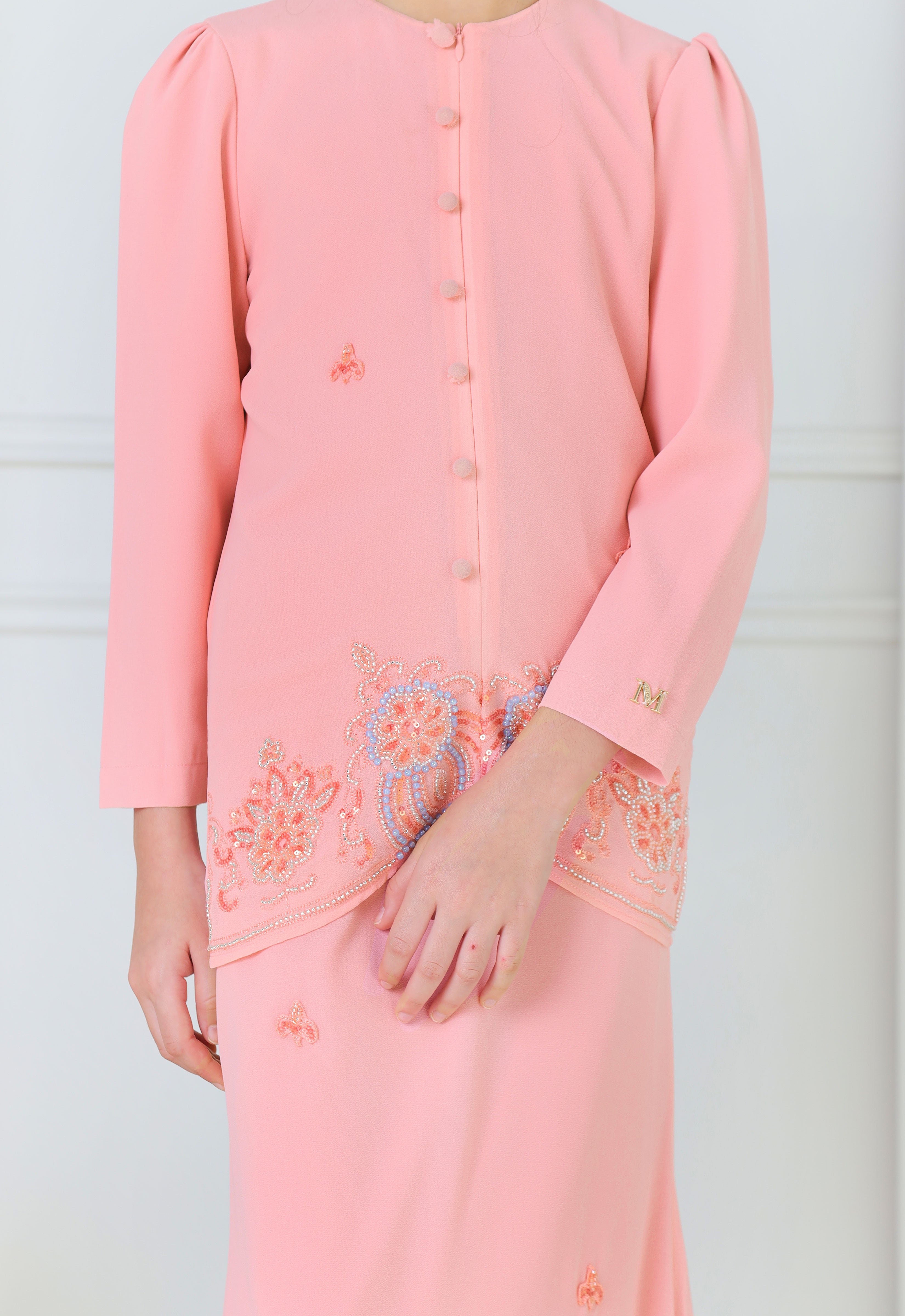 ARYA LUXE KIDS MINI KEBAYA - PEACH PEARL