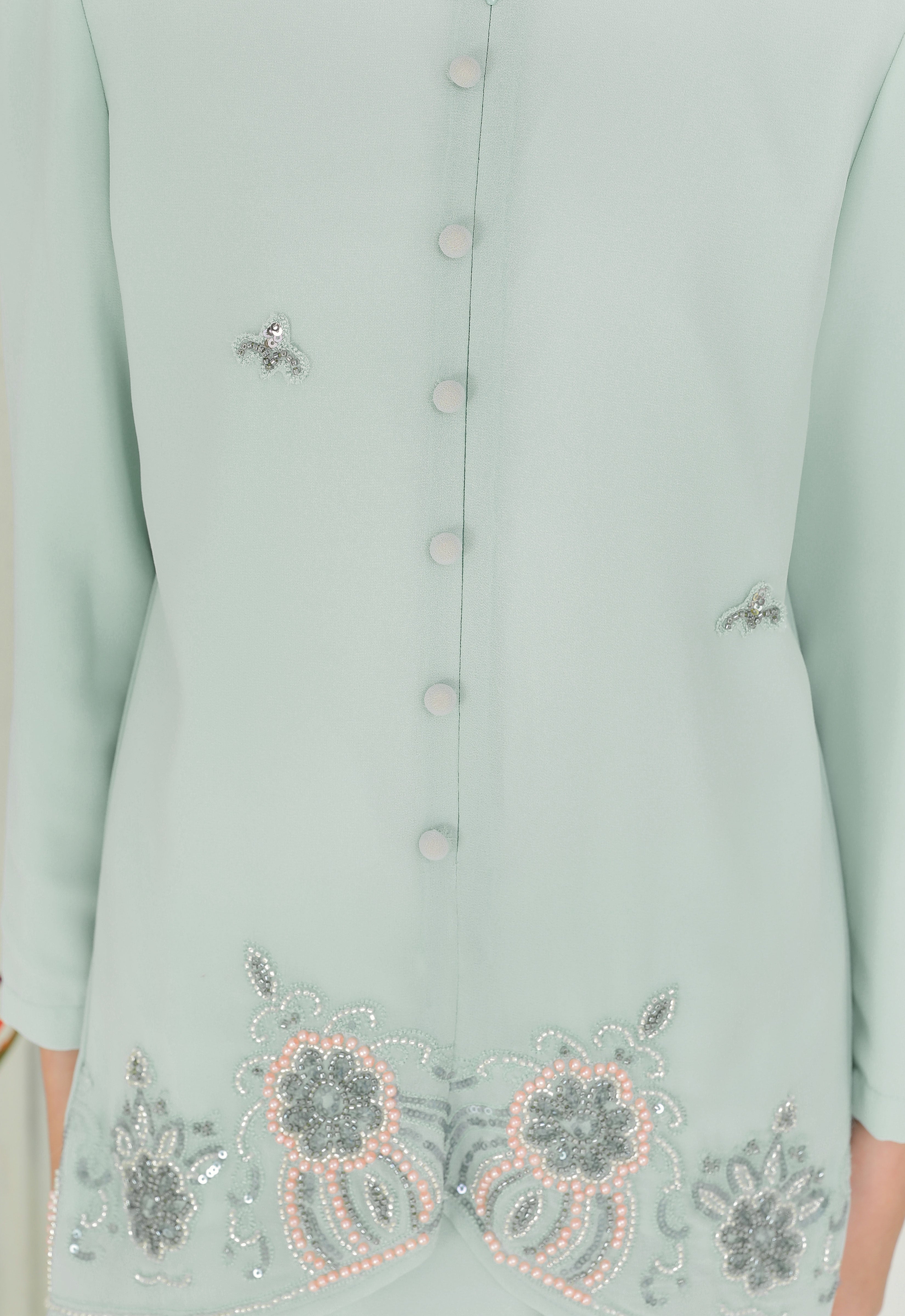 ARYA LUXE KIDS MINI KEBAYA - GRAY GREEN