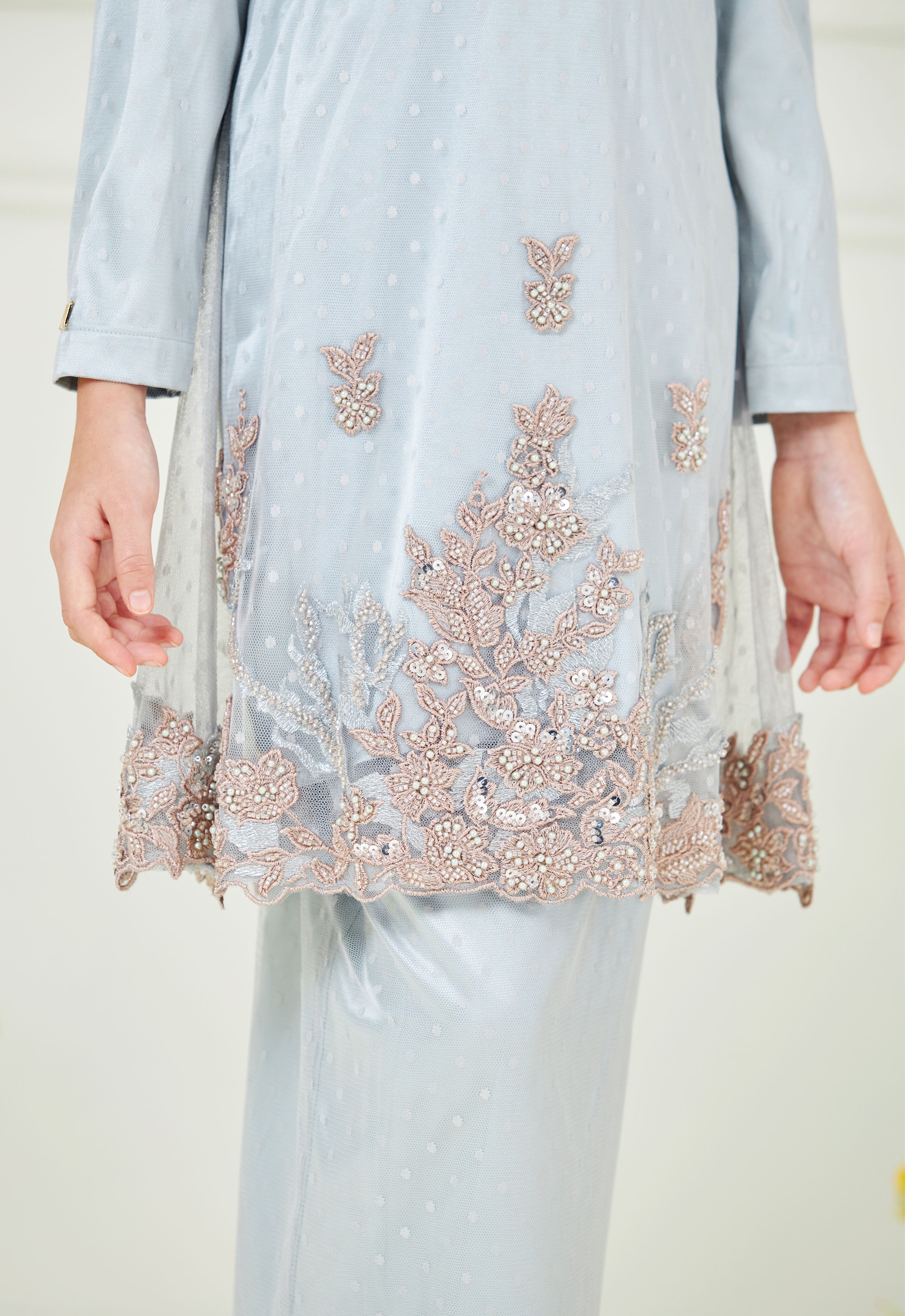AYANAA LUXE KIDS KURUNG - GRAY GREEN