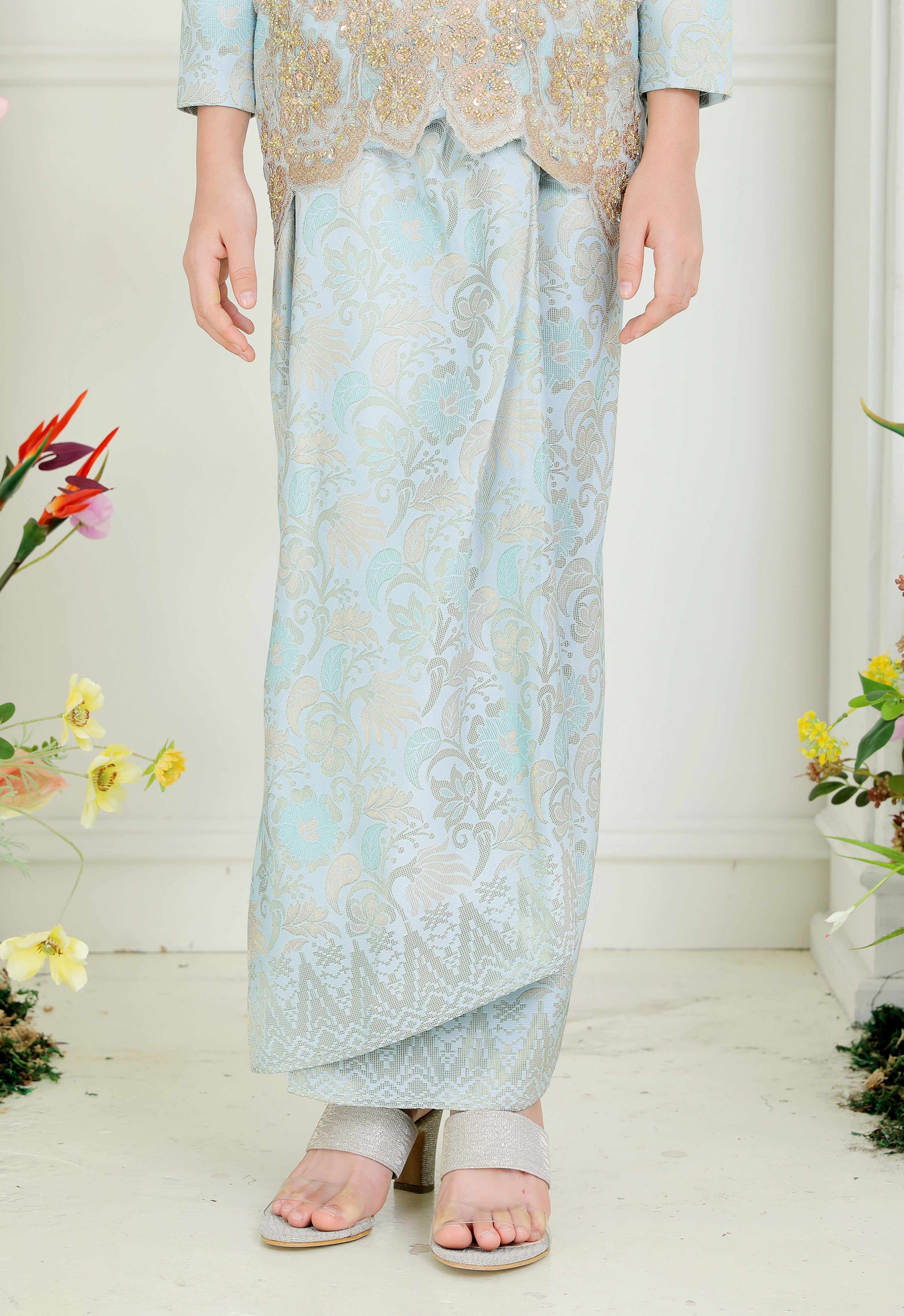 CHE AMINAH LUXE KIDS MINI KEBAYA - FROZEN BLUE