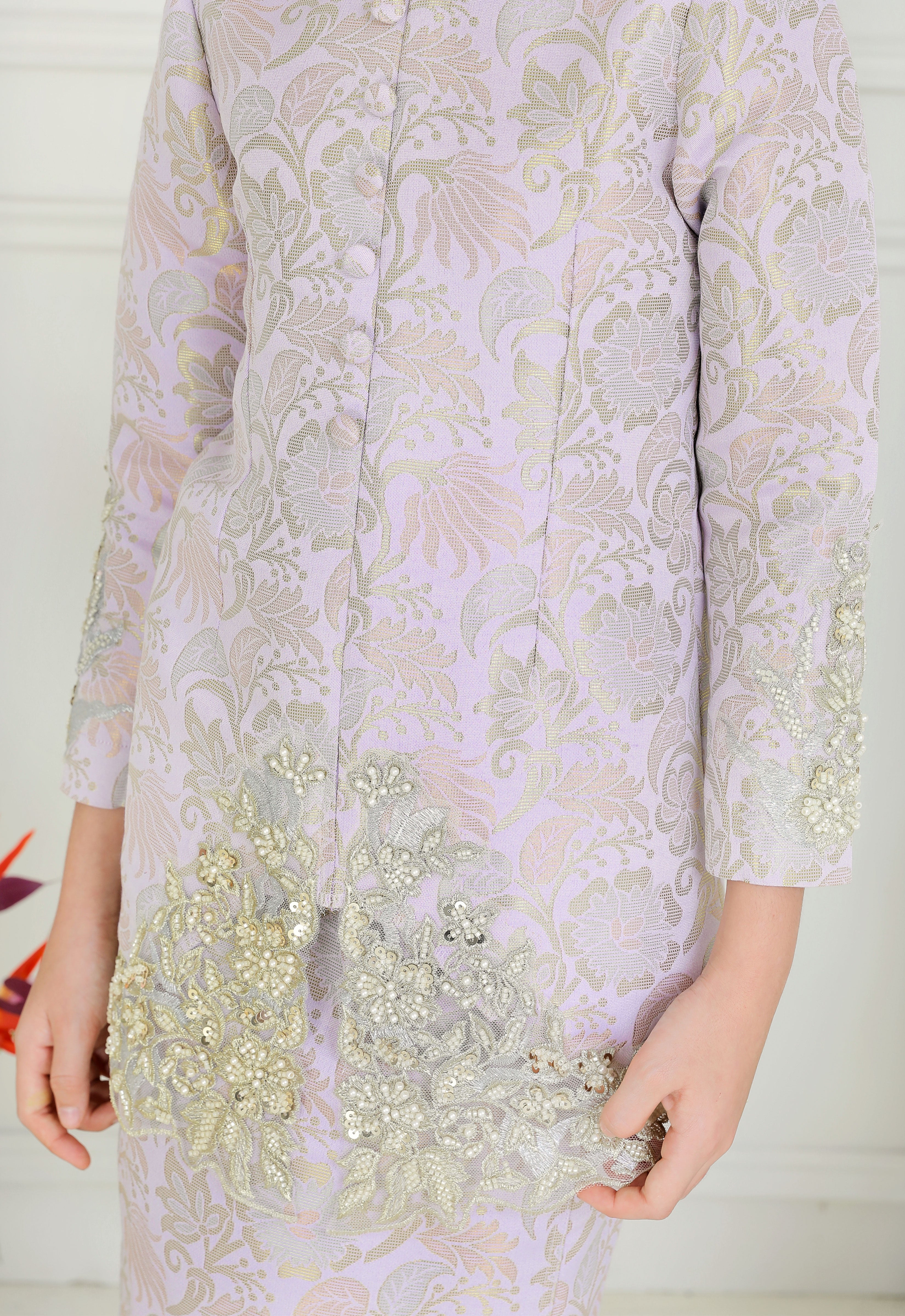 CHE AZIZAH LUXE KIDS KEBAYA - PURPLE GREEN