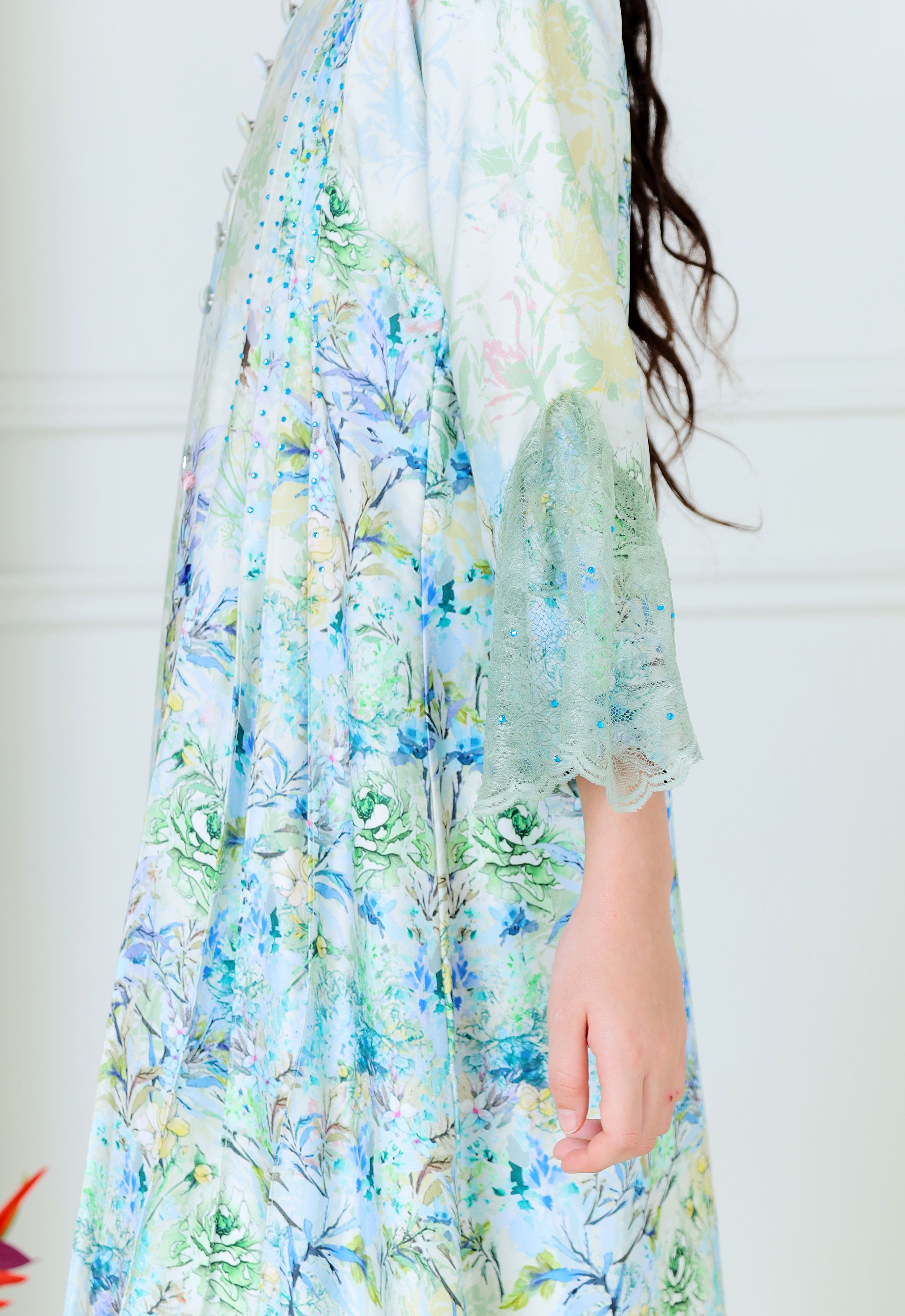 DEENARA KIDS ABAYA - SAGE GREEN