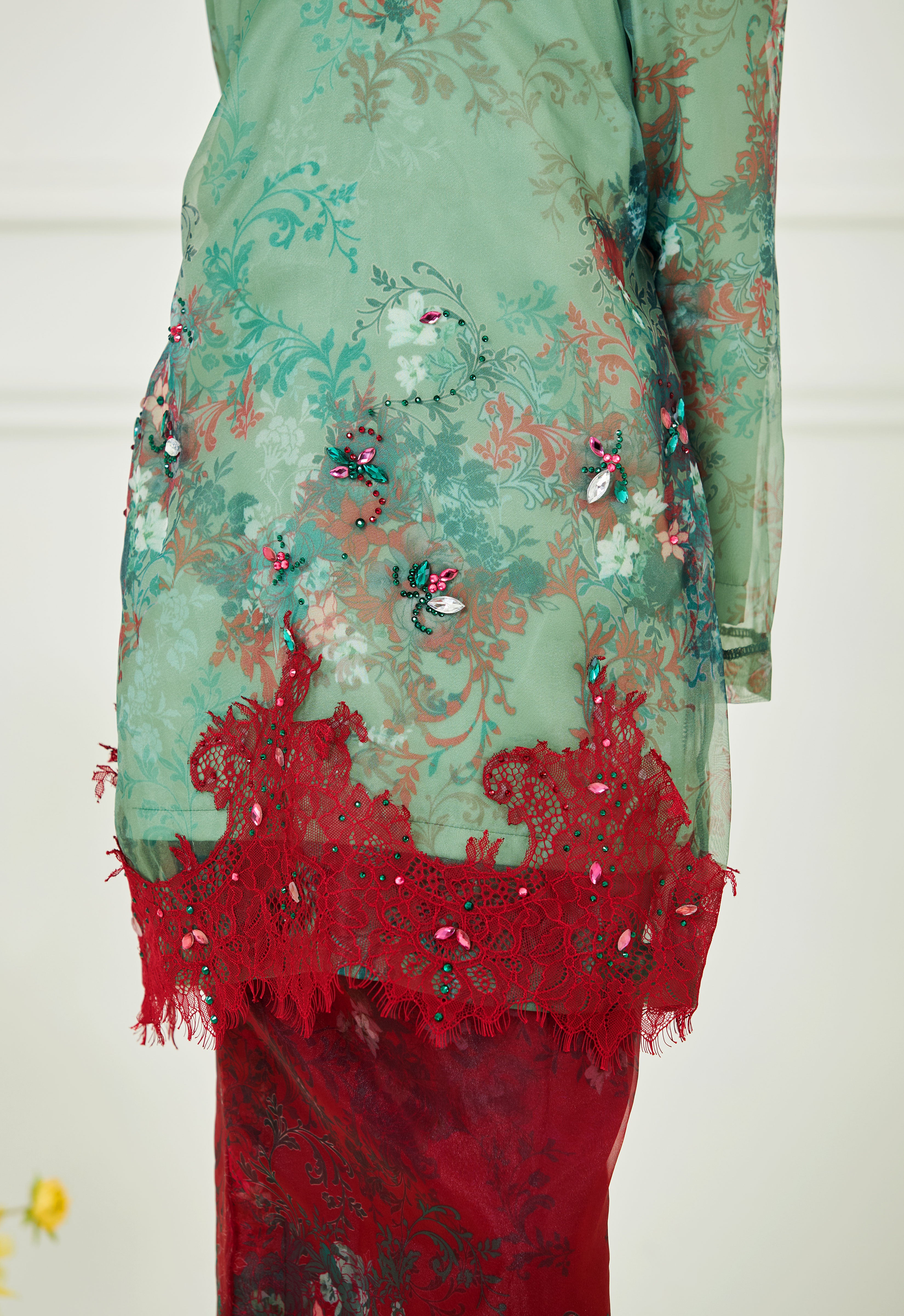 ROZELLA KIDS RIAW KURUNG - RED GREEN