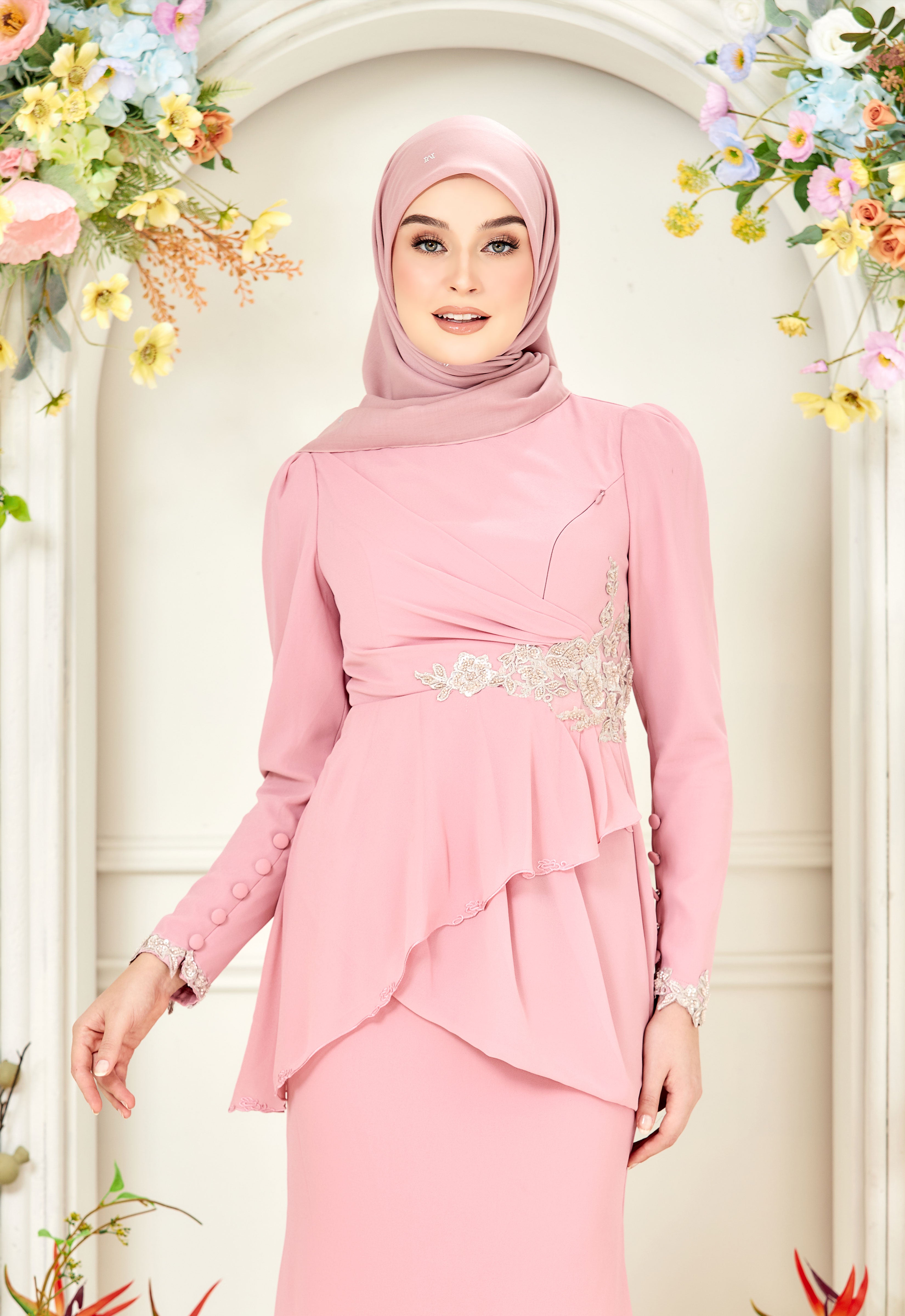 AYLEEN RUFFLE KURUNG - CANDY PINK