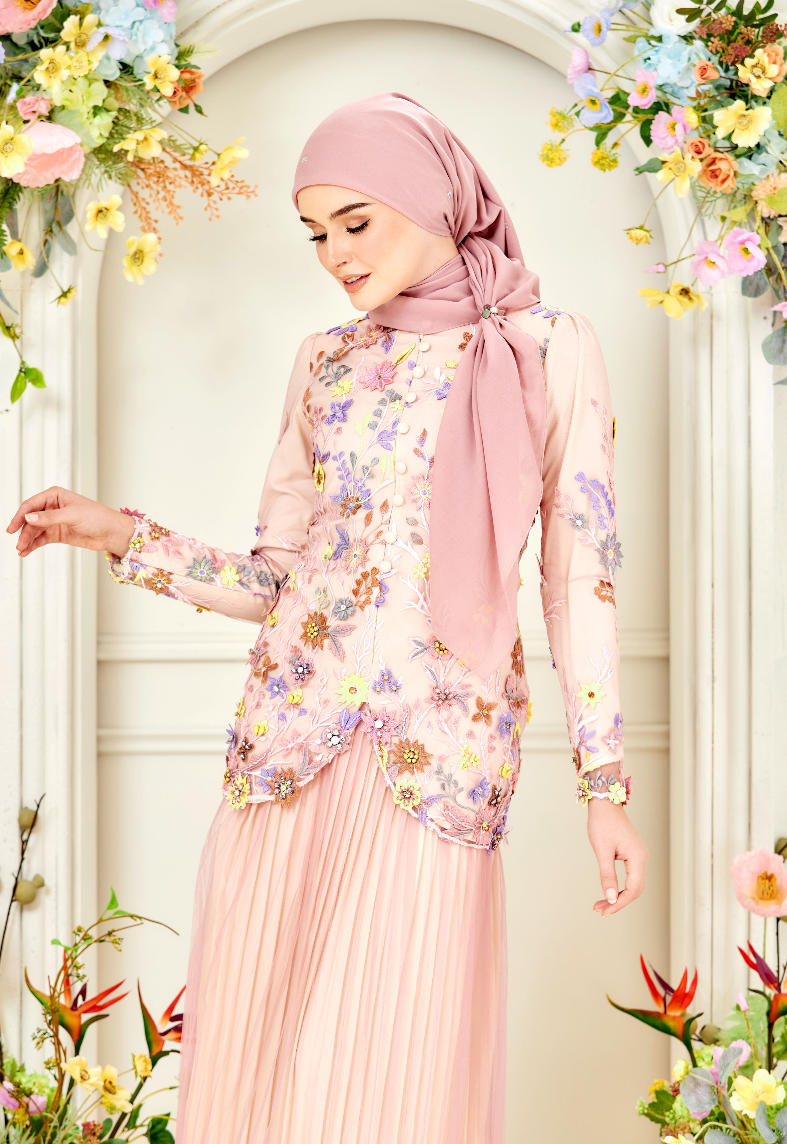 ELVINA LUXE MINI KURUNG - PINK