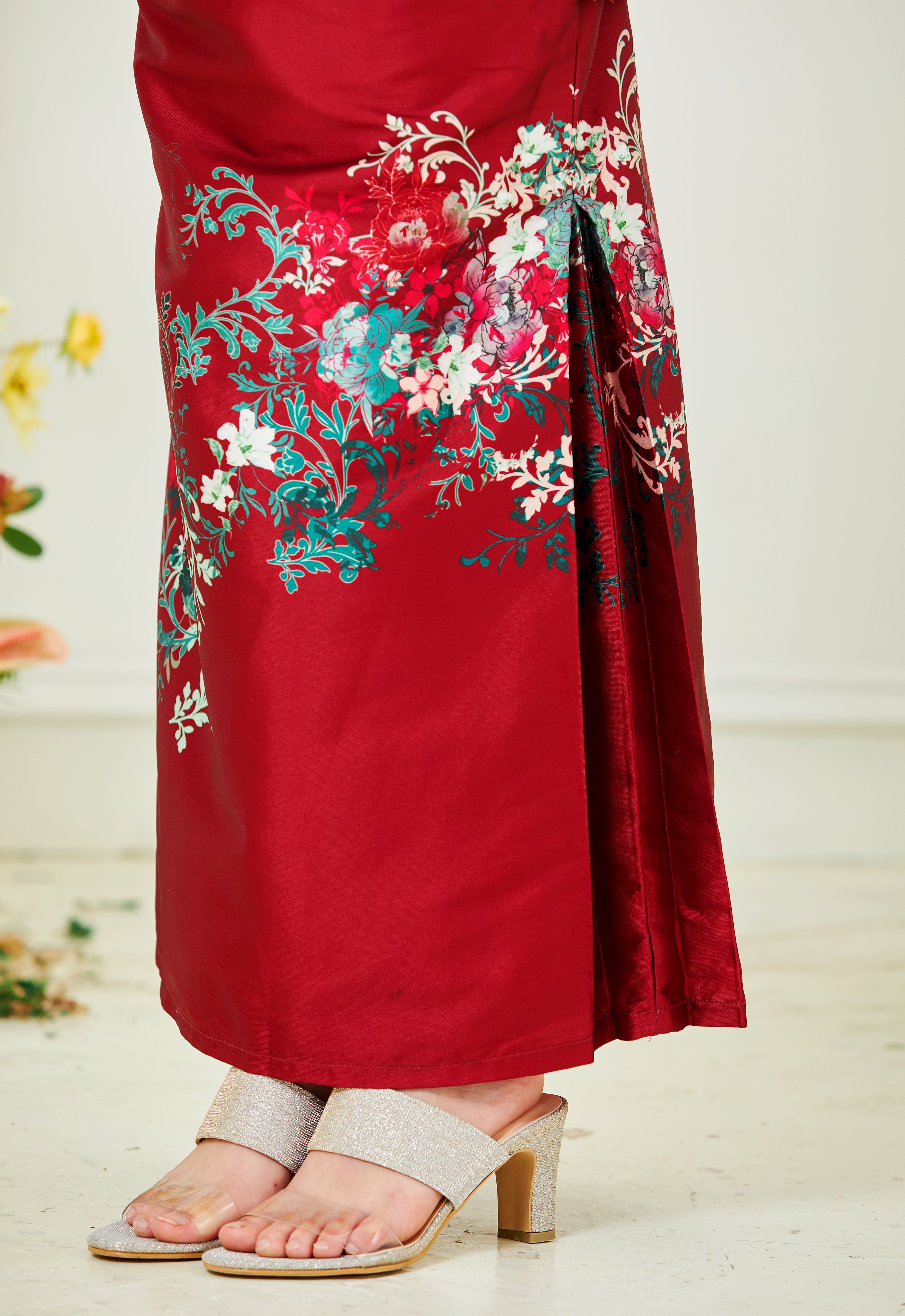 ROZELLA KIDS MINI KURUNG - RED GREEN