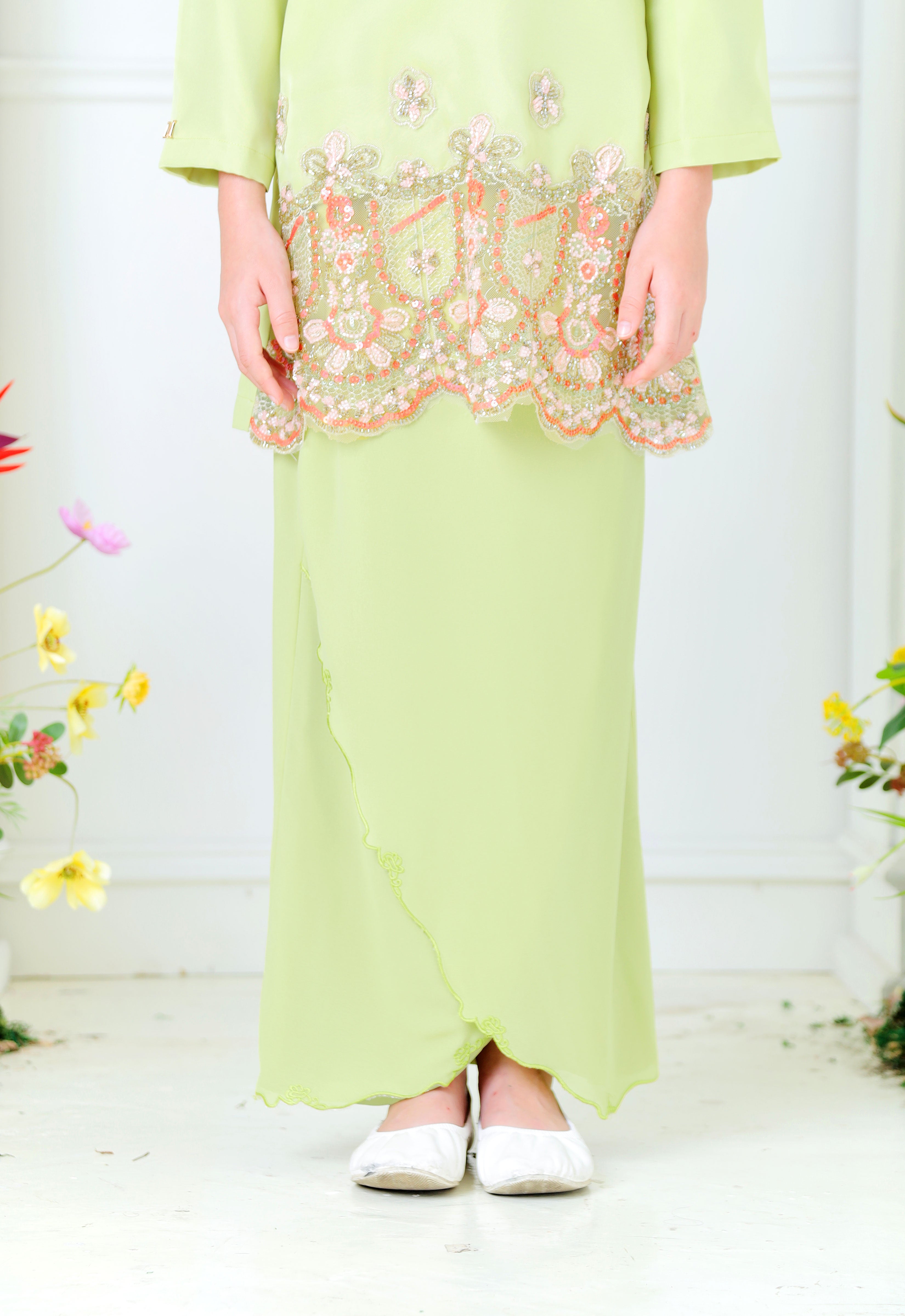 NOURA SUPER LUXE KIDS KURUNG - MOSS GREEN