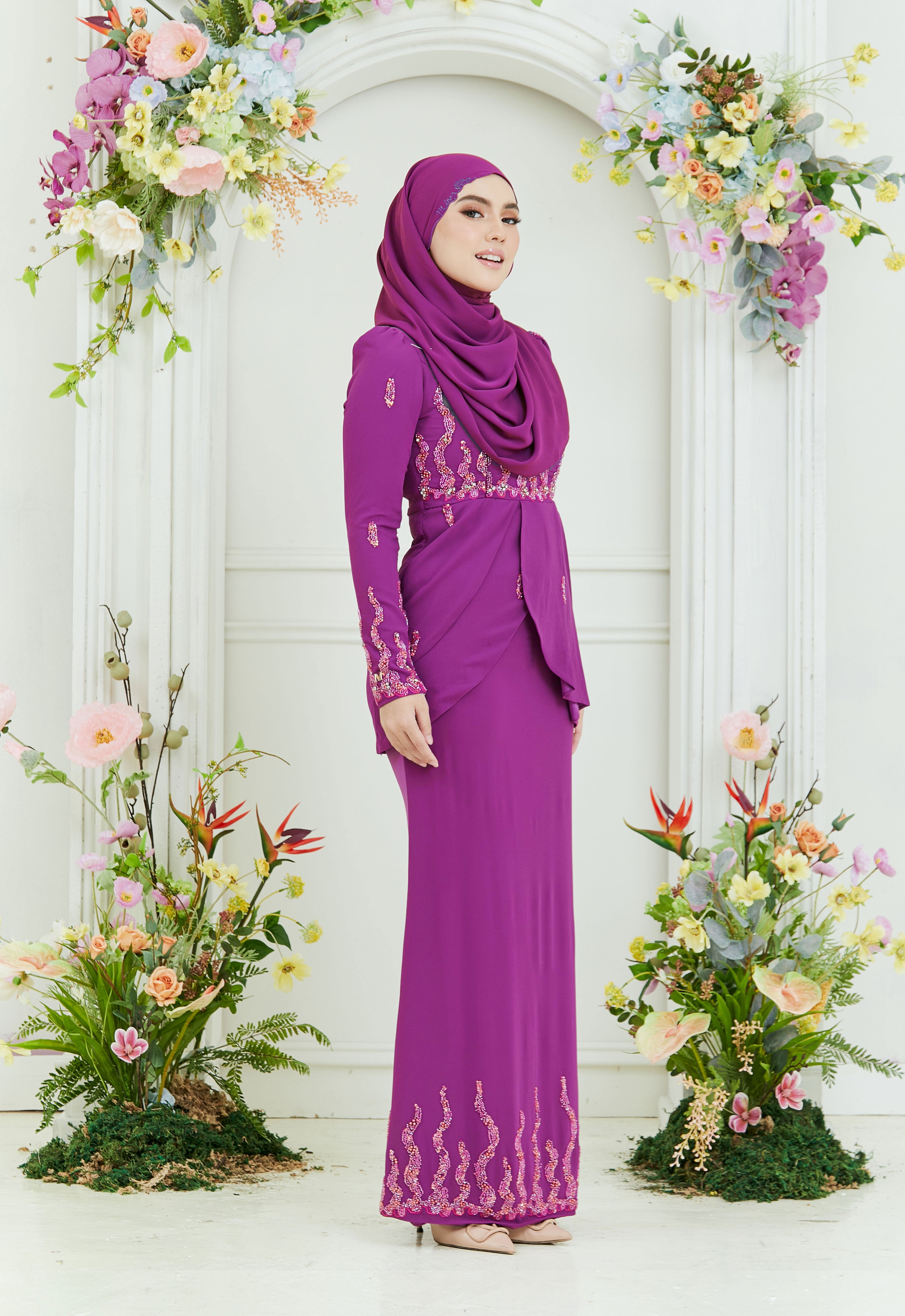 NAYLAA LUXE KURUNG - MAGENTA