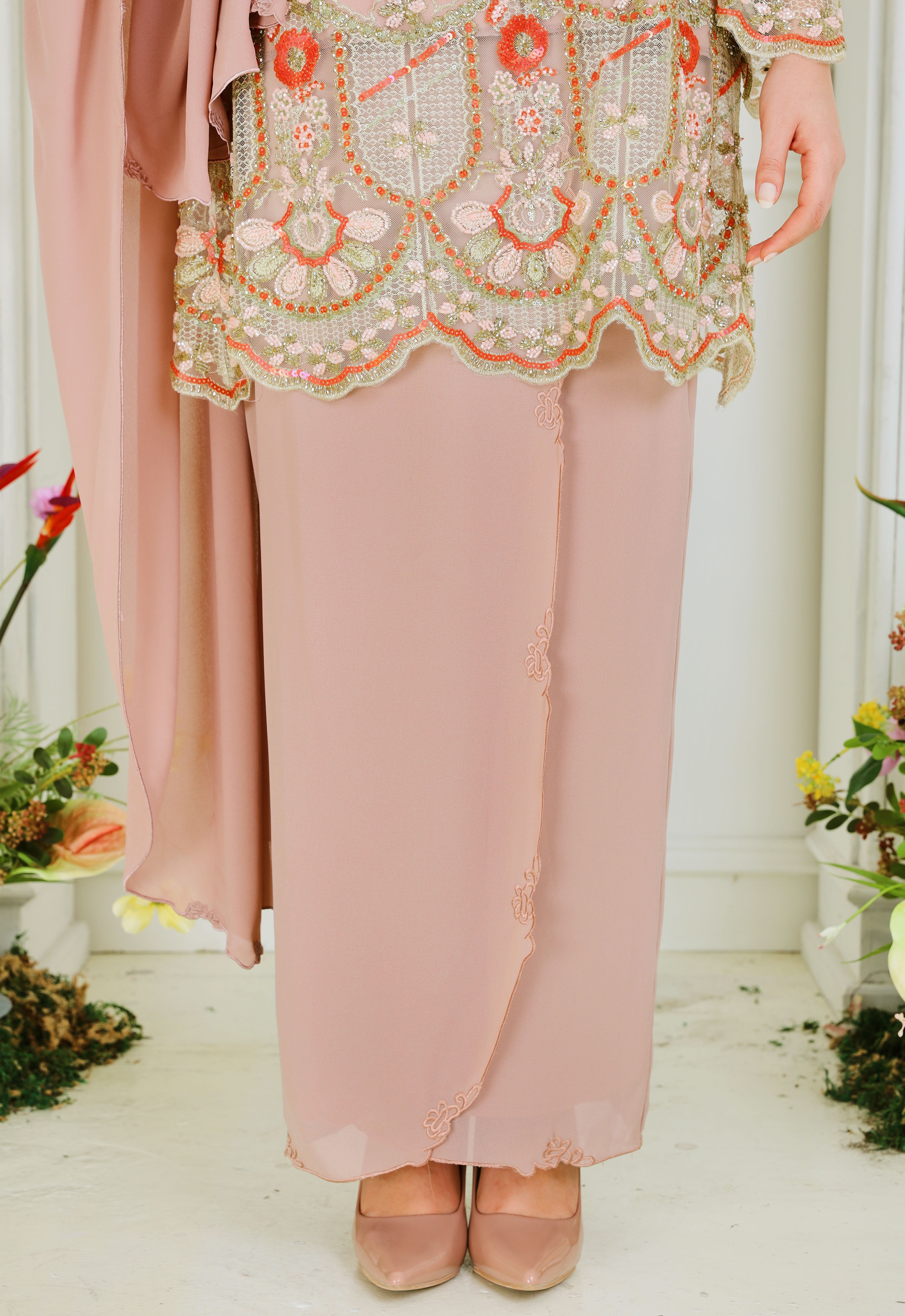 NOURA SUPER LUXE KURUNG - DUSTY ROSE