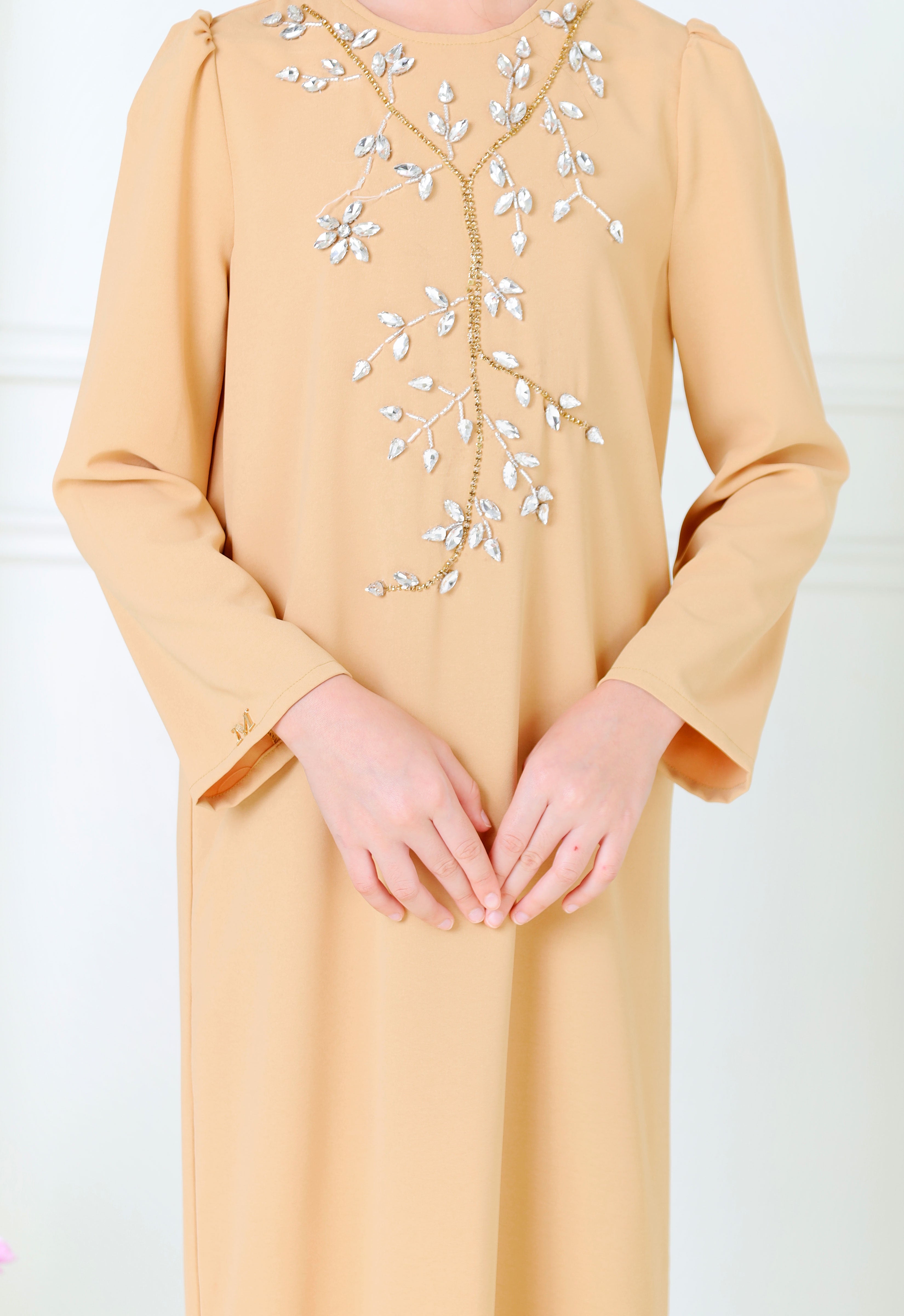 ZEHRA KIDS ABAYA - LIGHT BROWN
