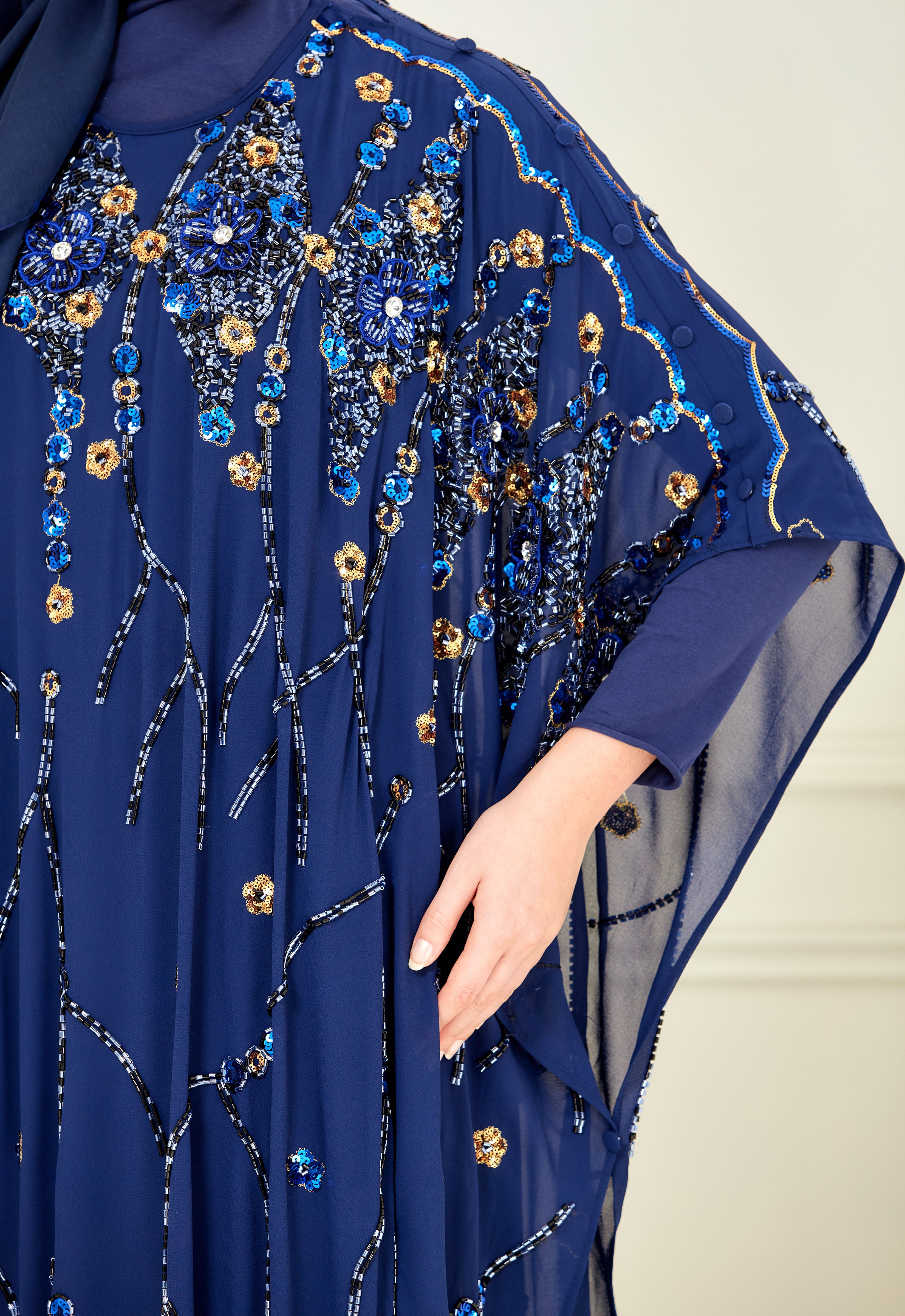 WAFIYAA SUPER LUXE KAFTAN - BLUE