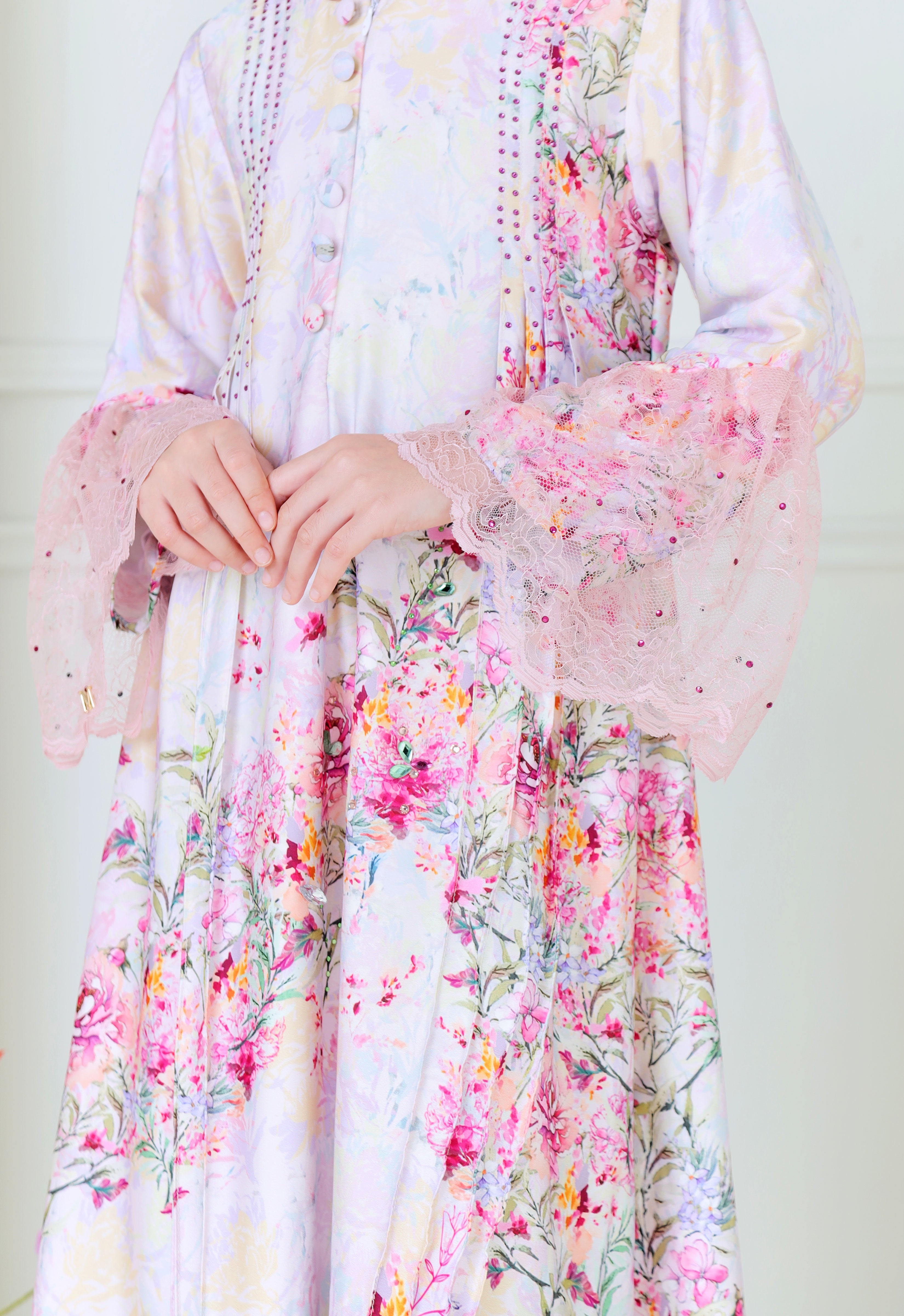 DEENARA KIDS ABAYA - PINK