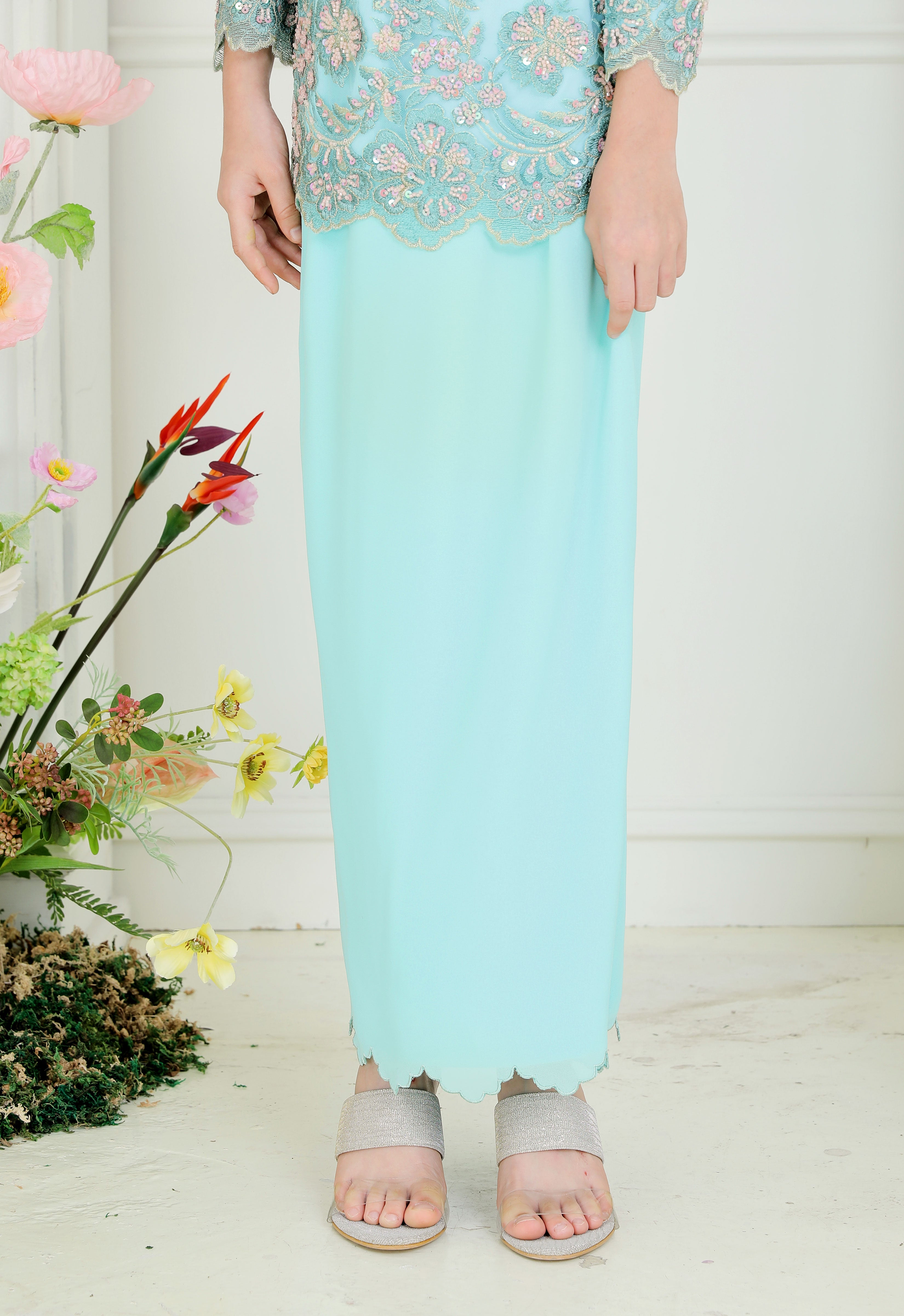ERYNA LUXE KIDS KURUNG - PASTEL TURQOUISE