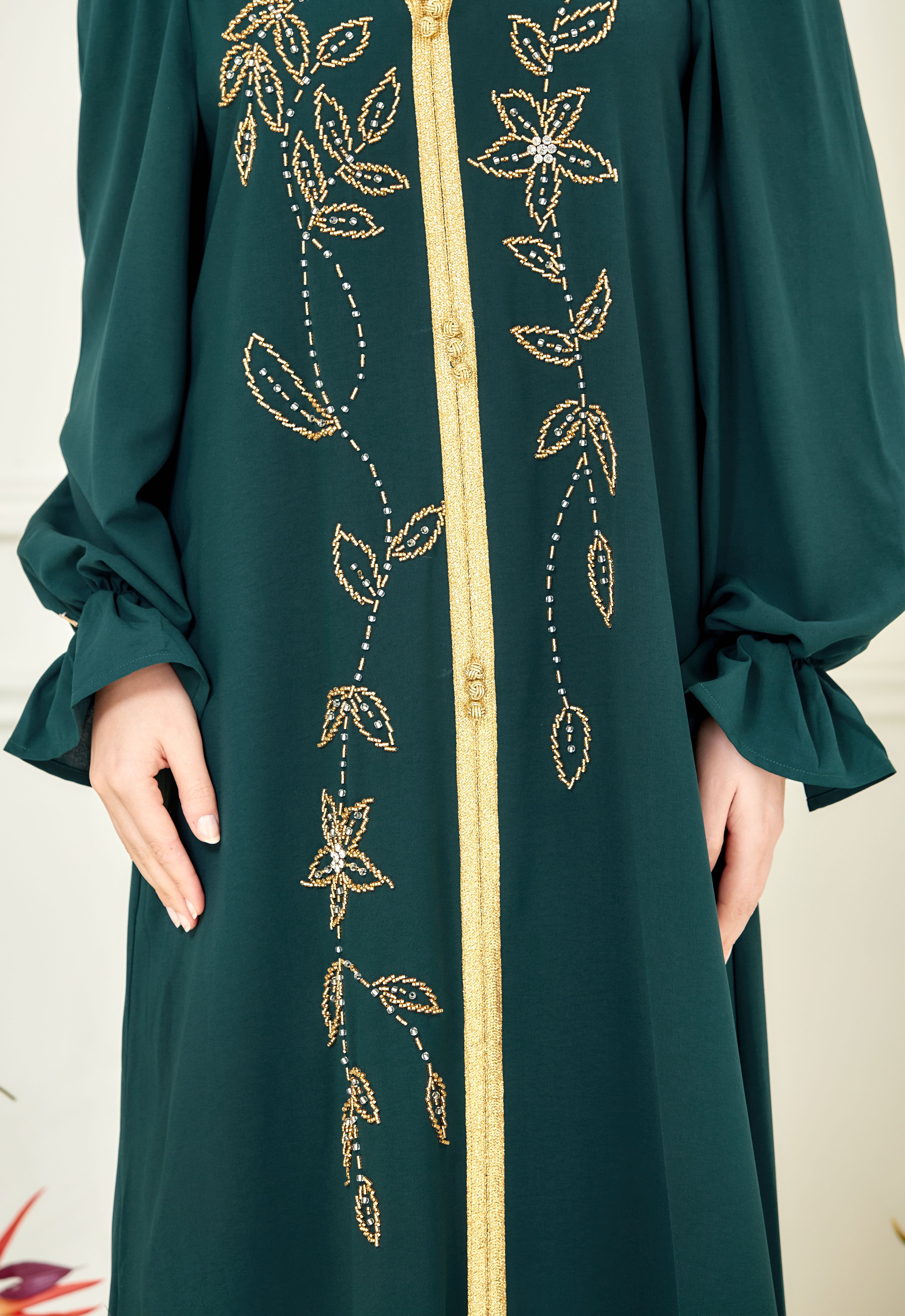 HUMAYRA ABAYA - EMERALD GREEN