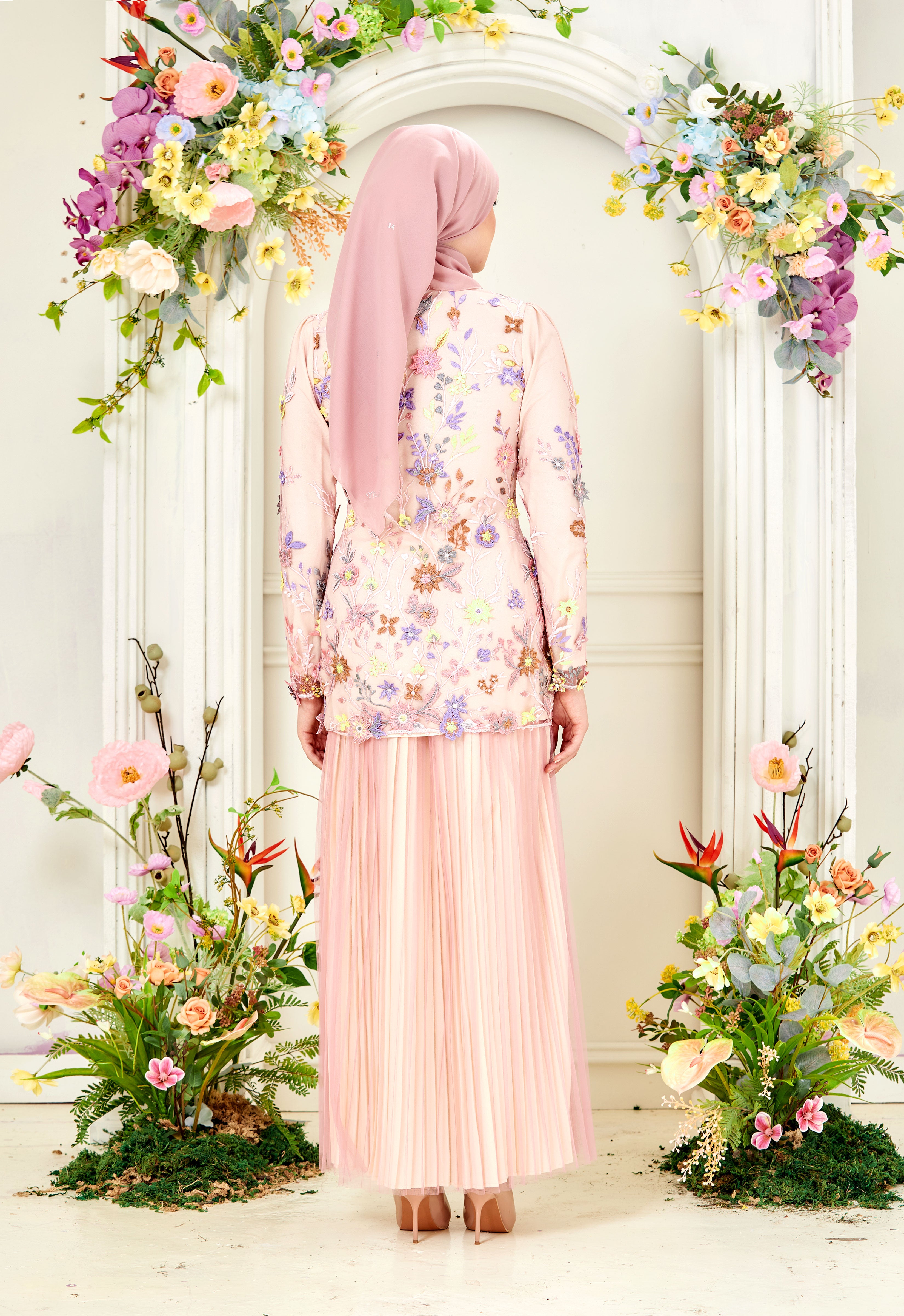 ELVINA LUXE MINI KURUNG - PINK