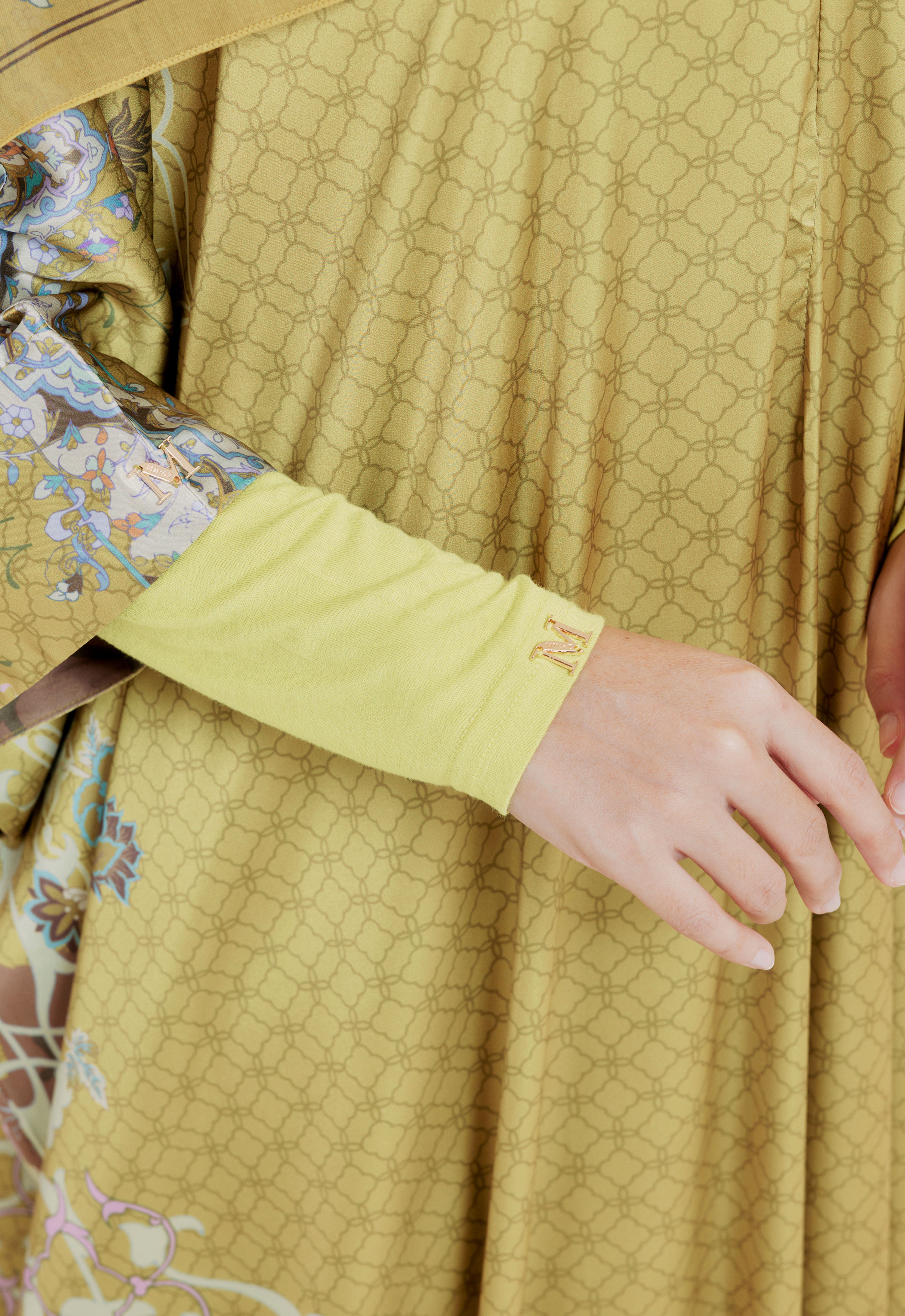 HARAMAIN ABAYA - OLIVE YELLOW