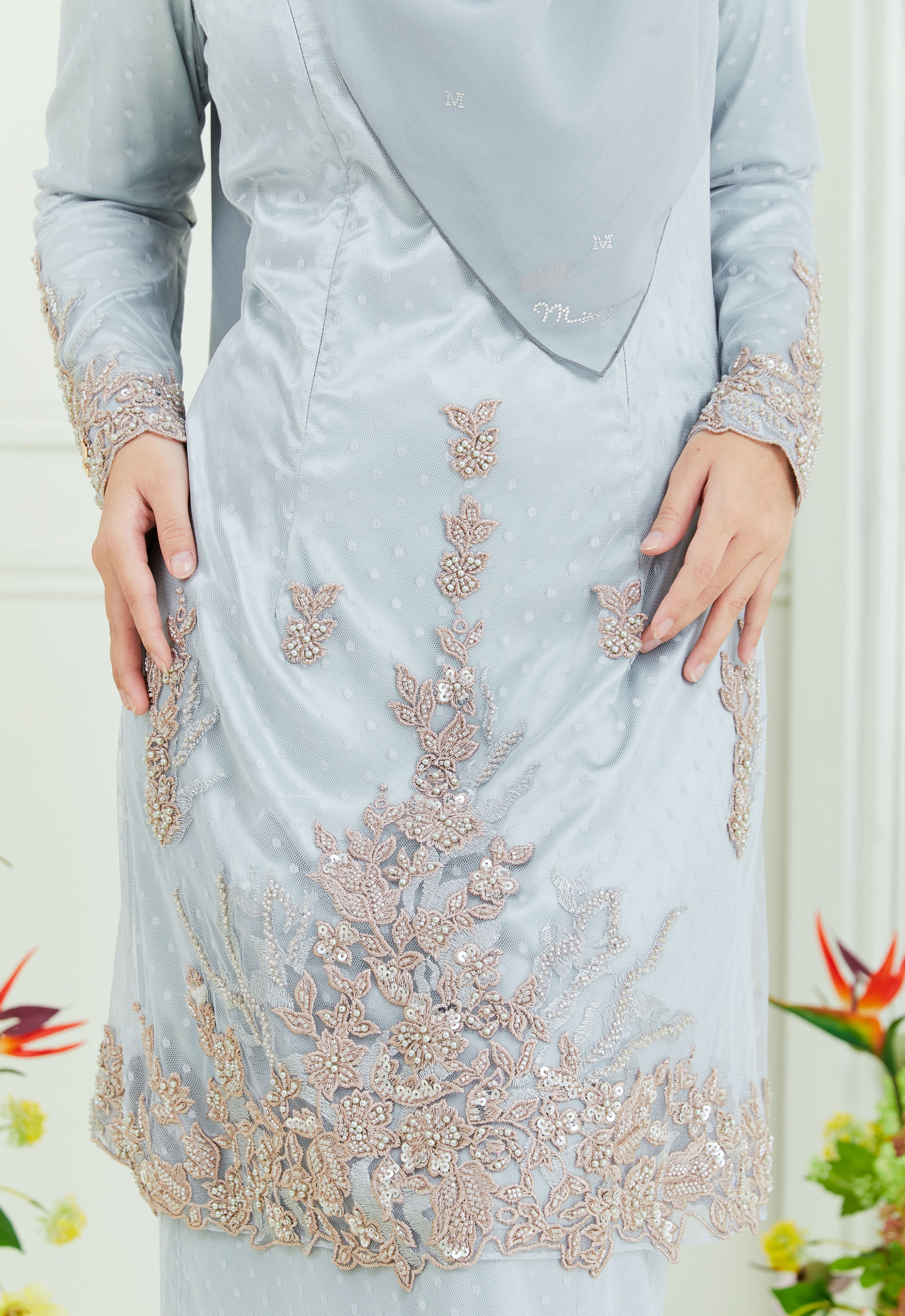 AYANAA LUXE KURUNG - GRAY GREEN