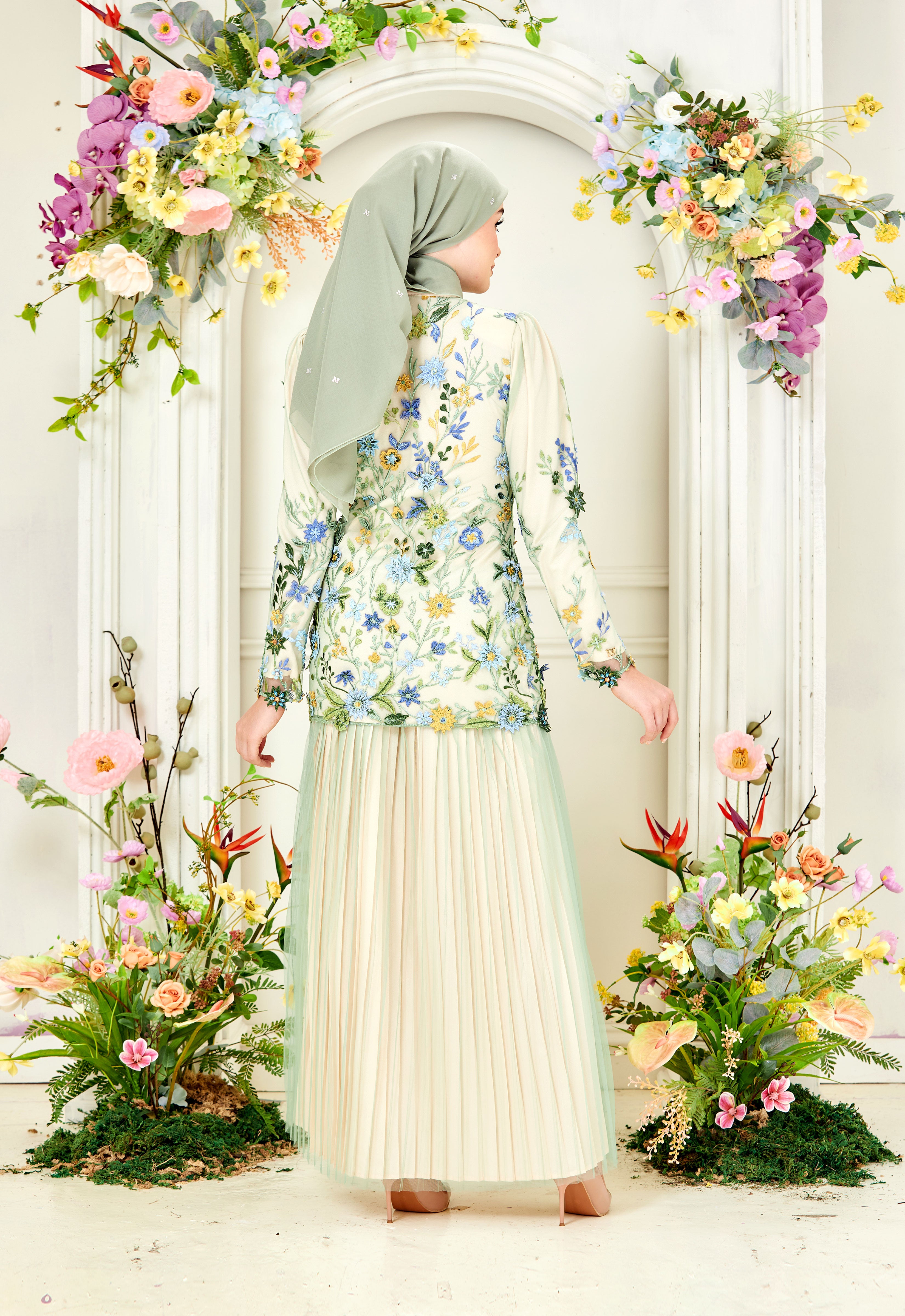 ELVINA LUXE MINI KURUNG - GREEN