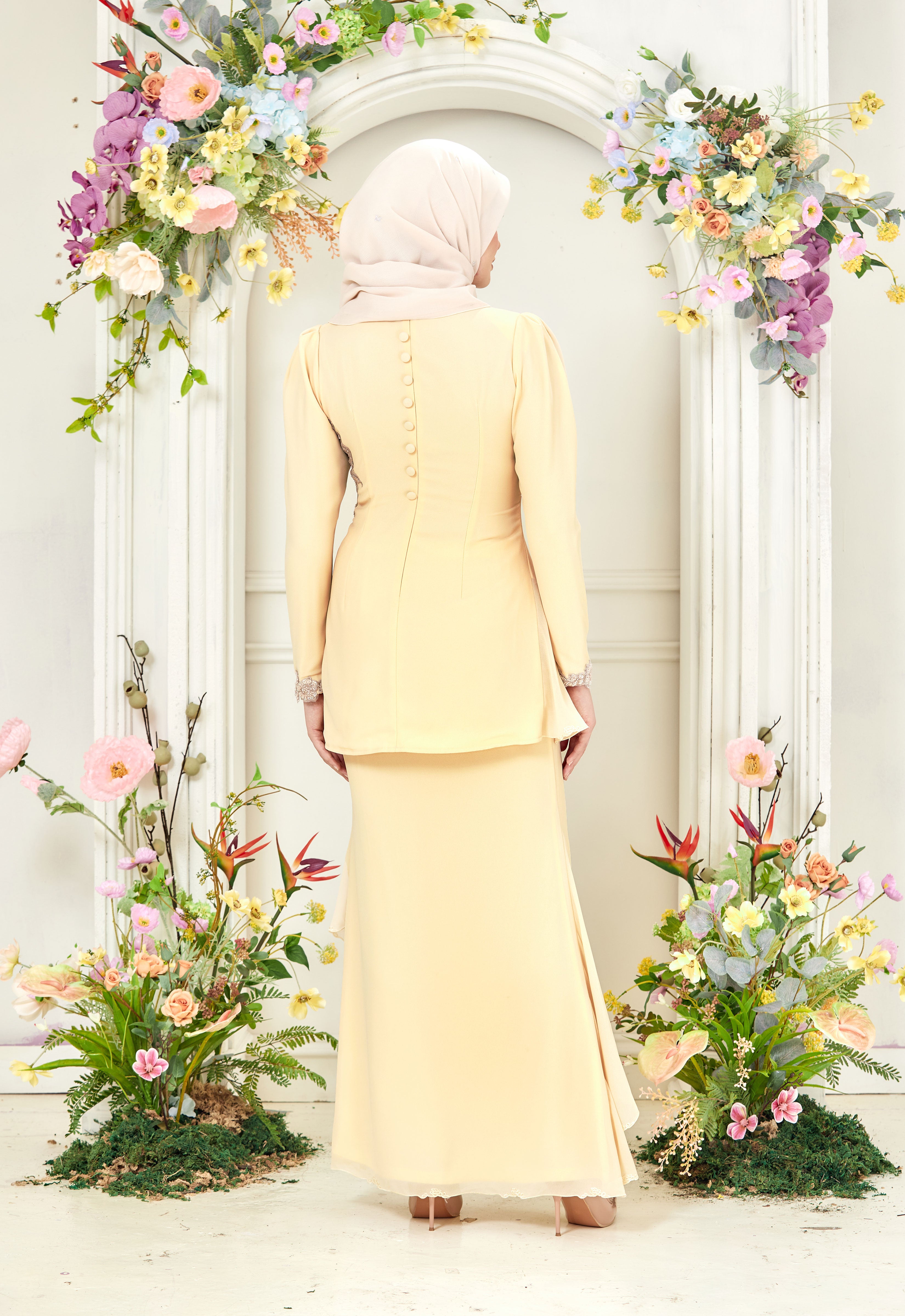 AYLEEN RUFFLE KURUNG - SOFT YELLOW