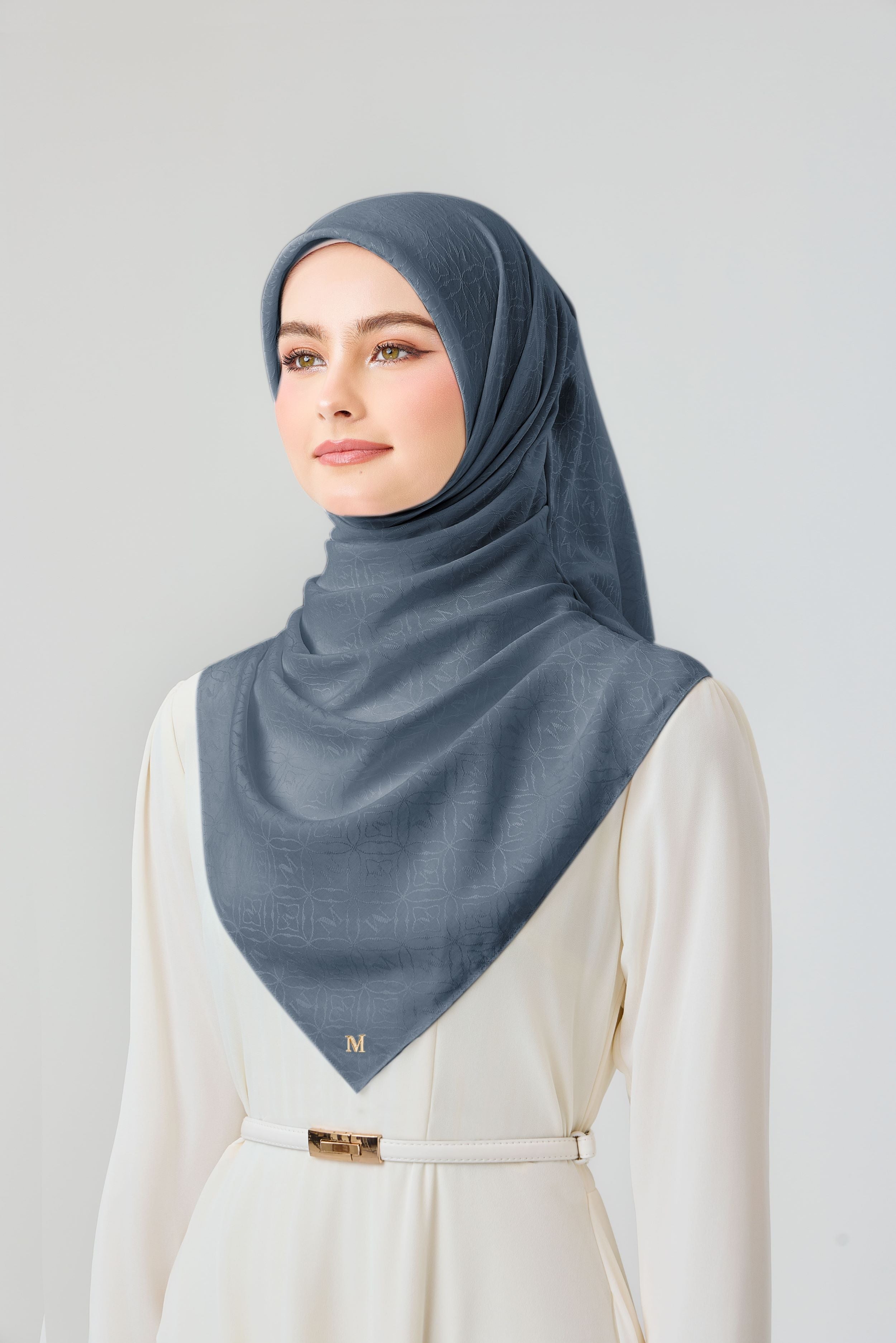 RHEA PLAIN JACQUARD - DENIM GRAY