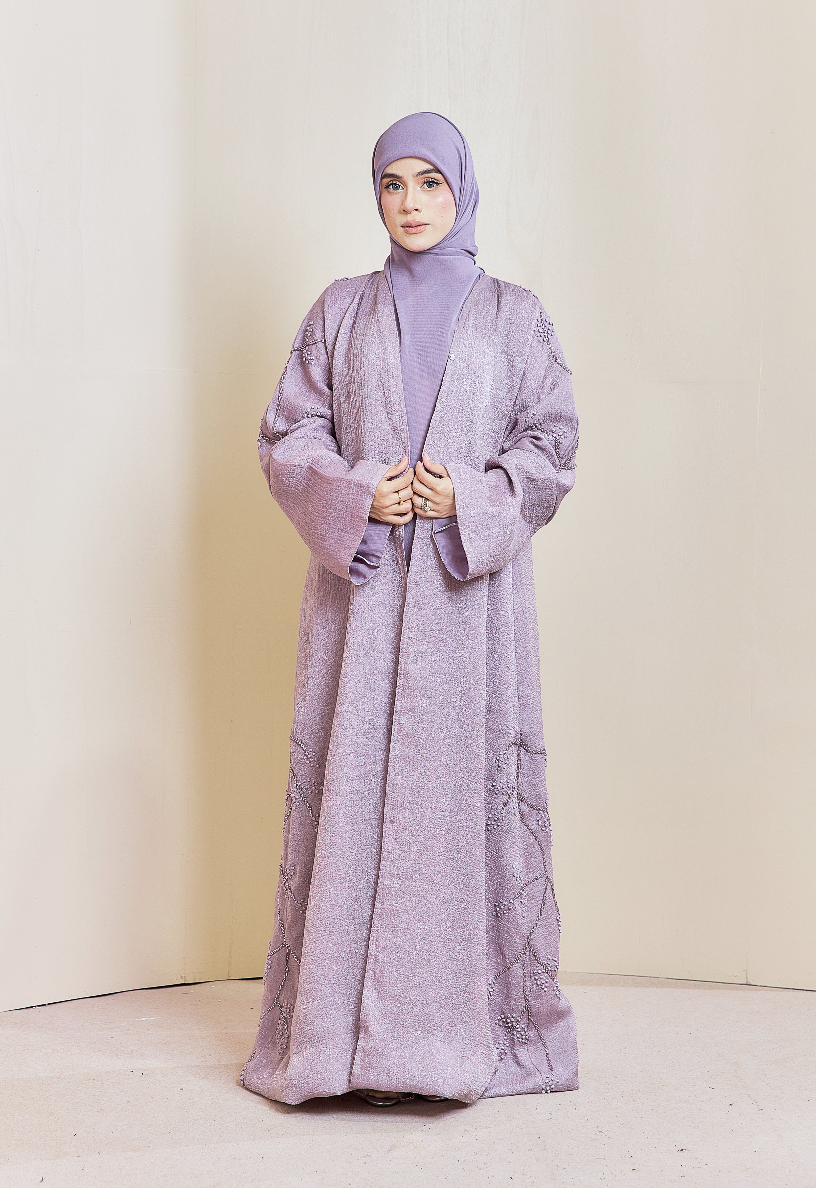 KHALEEDAH LUXE ABAYA - DUSTY PURPLE
