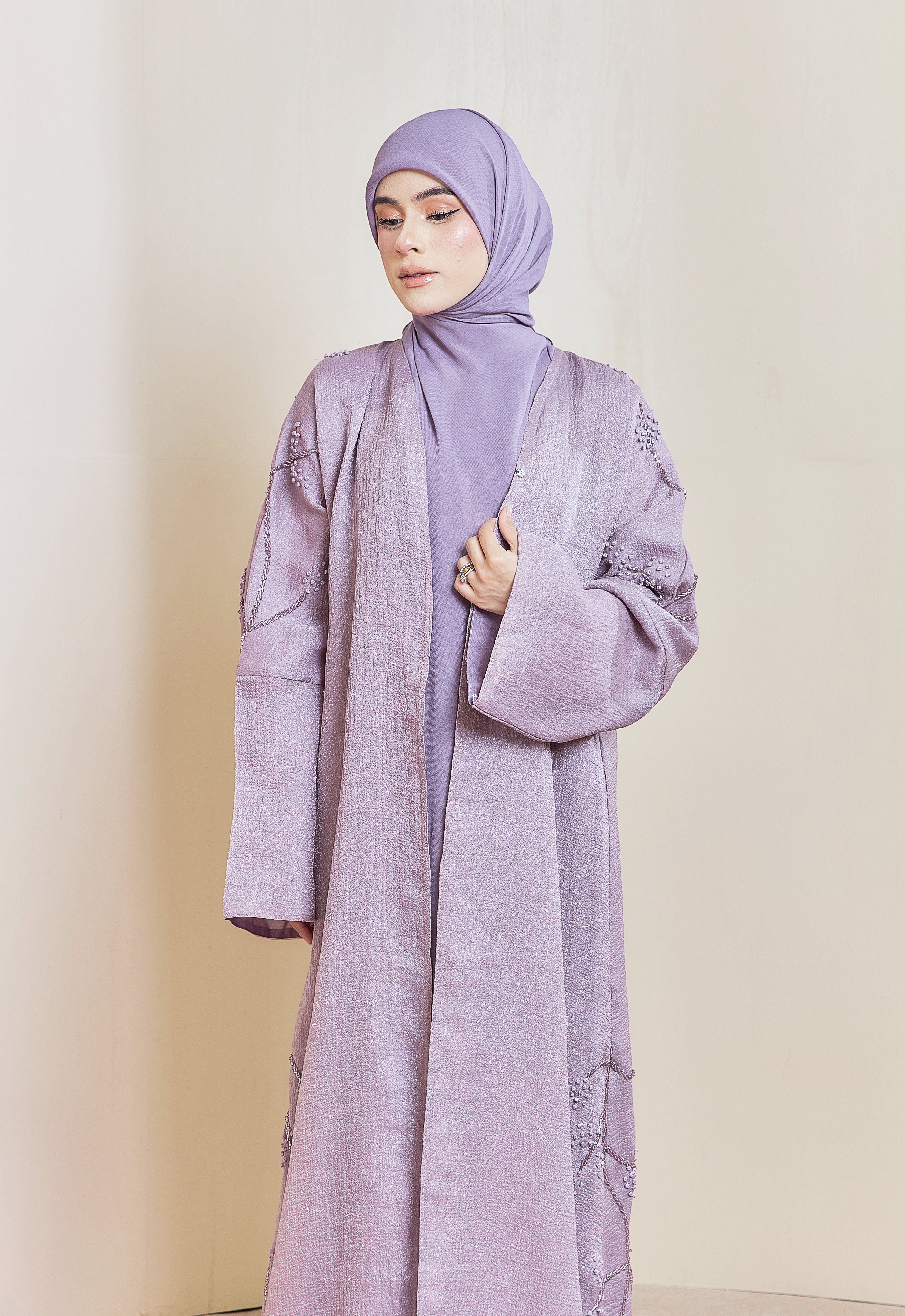 KHALEEDAH LUXE ABAYA - DUSTY PURPLE