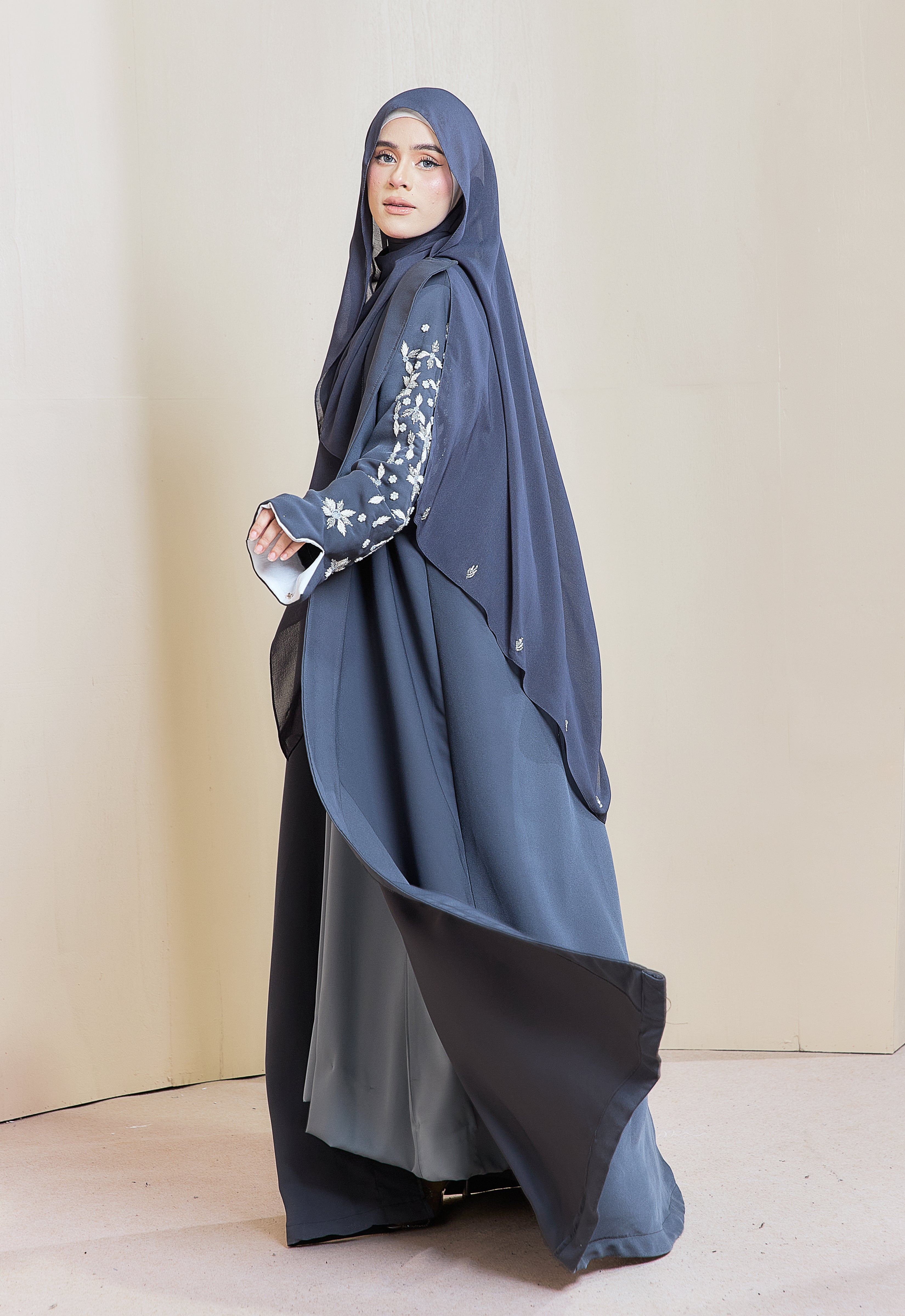 YARA ABAYA - BLUE GRAY