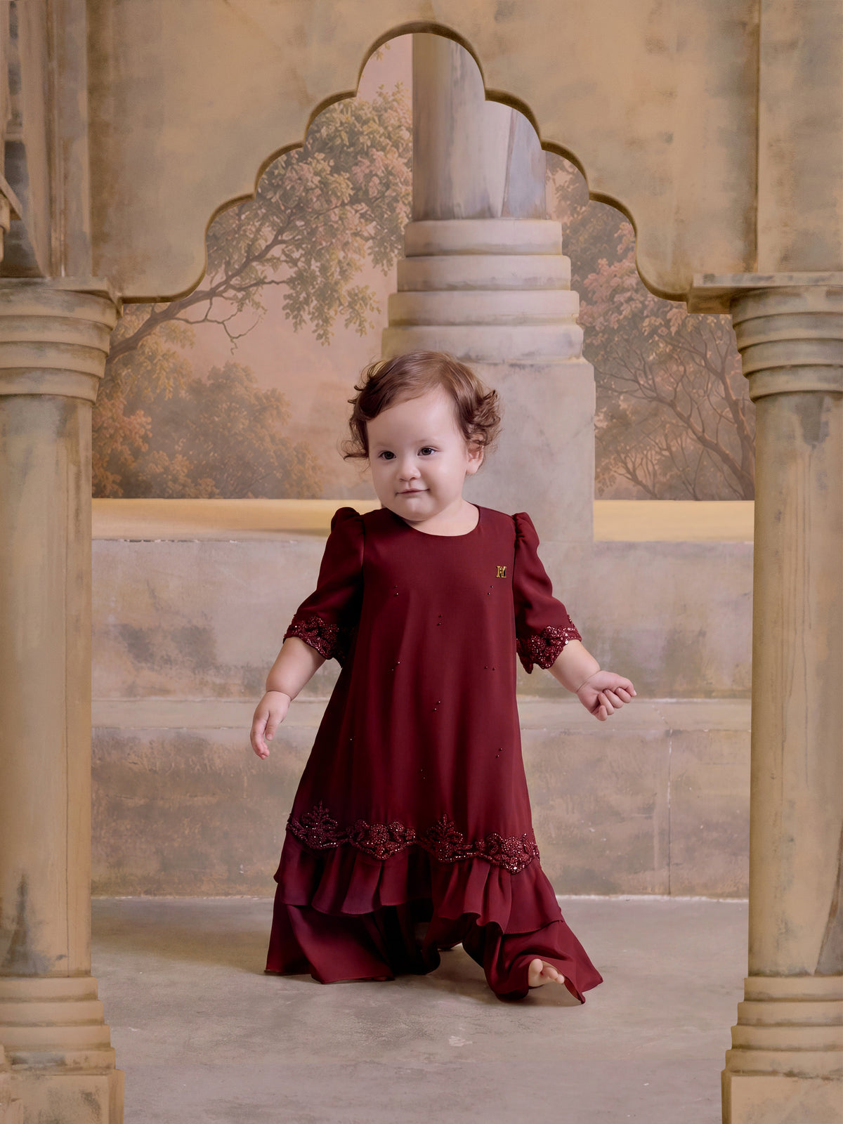 SUPER LUXE SERIES |AISYAH BABY DRESS - MAROON