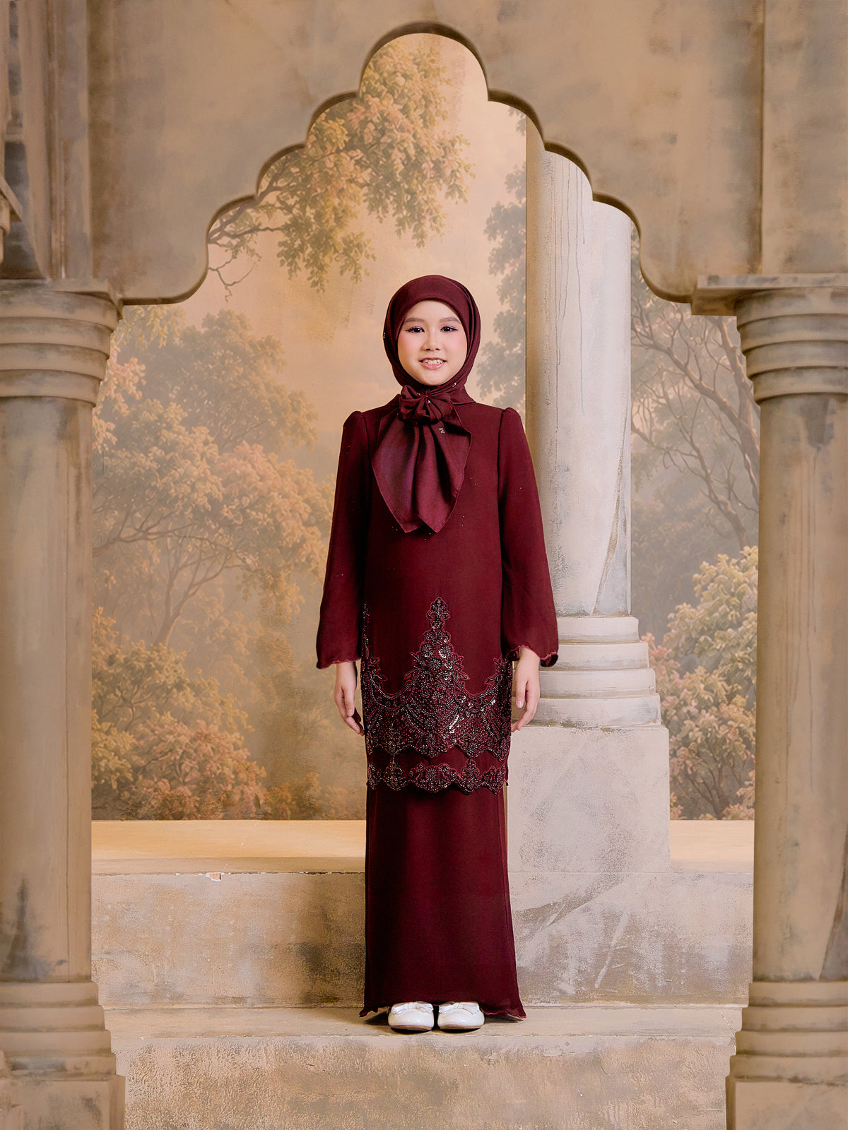 SUPER LUXE SERIES |AISYAH KURUNG KIDS - MAROON