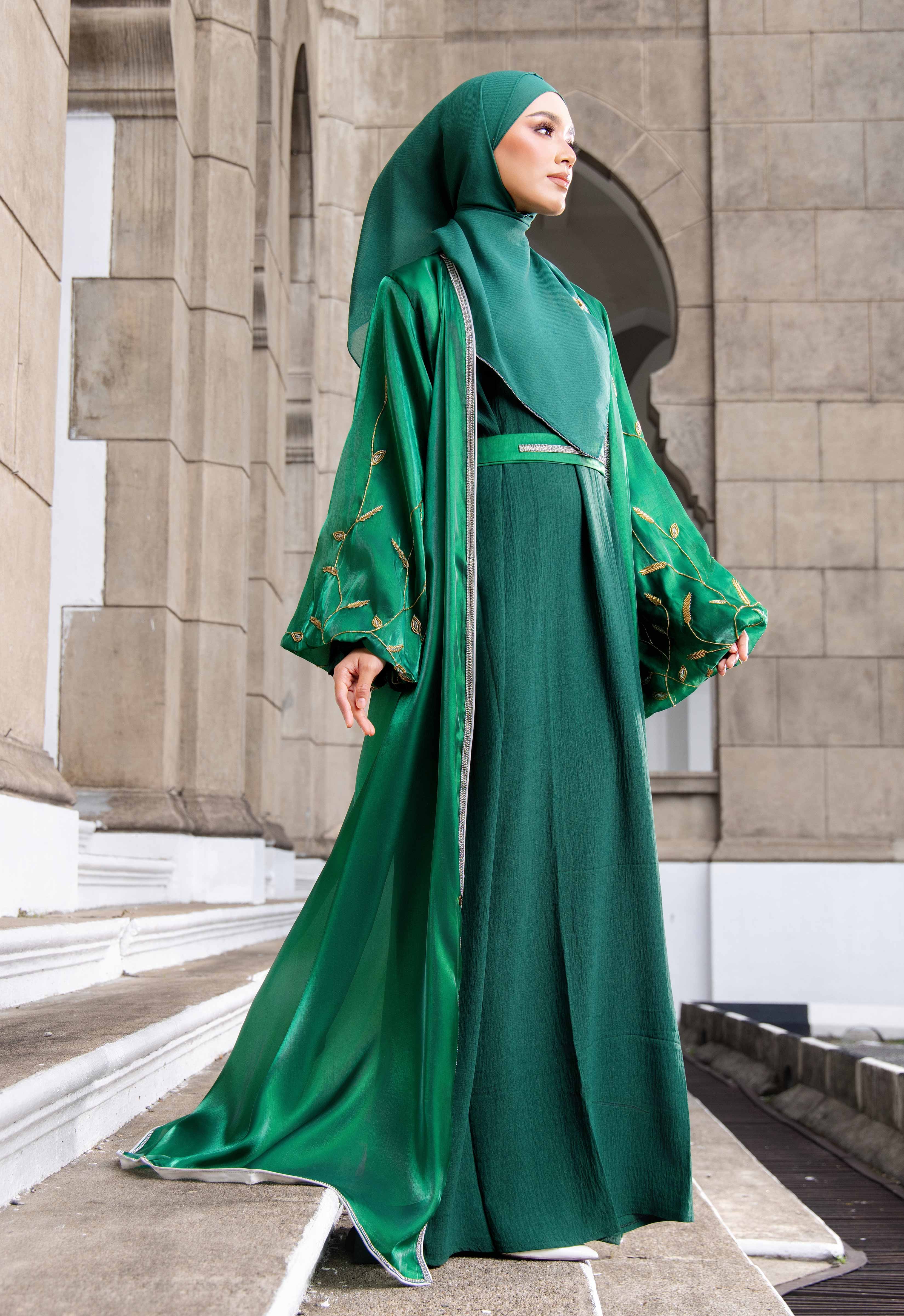 AALIYAH LUXE ABAYA - EMERALD GREEN