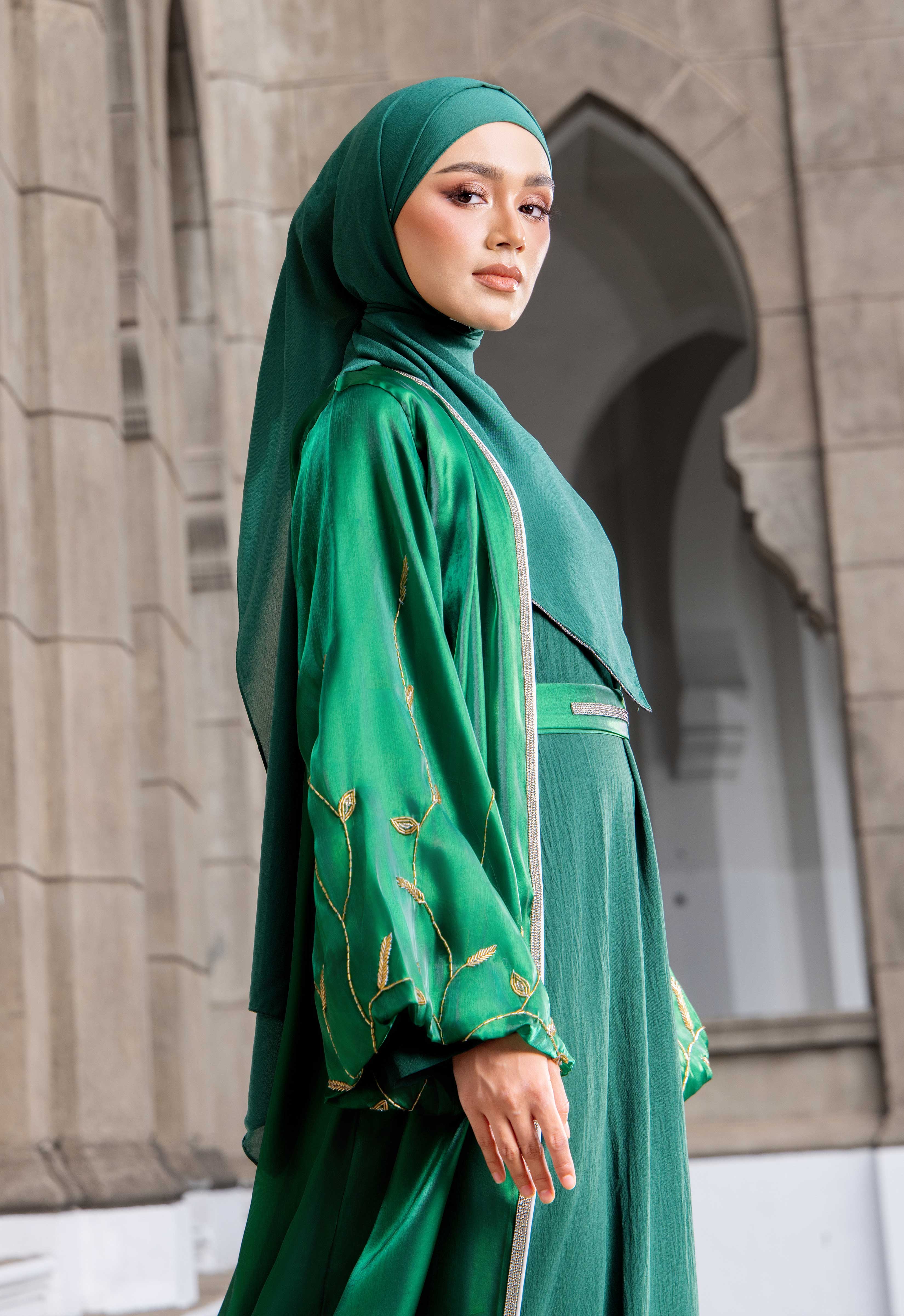 AALIYAH LUXE ABAYA - EMERALD GREEN