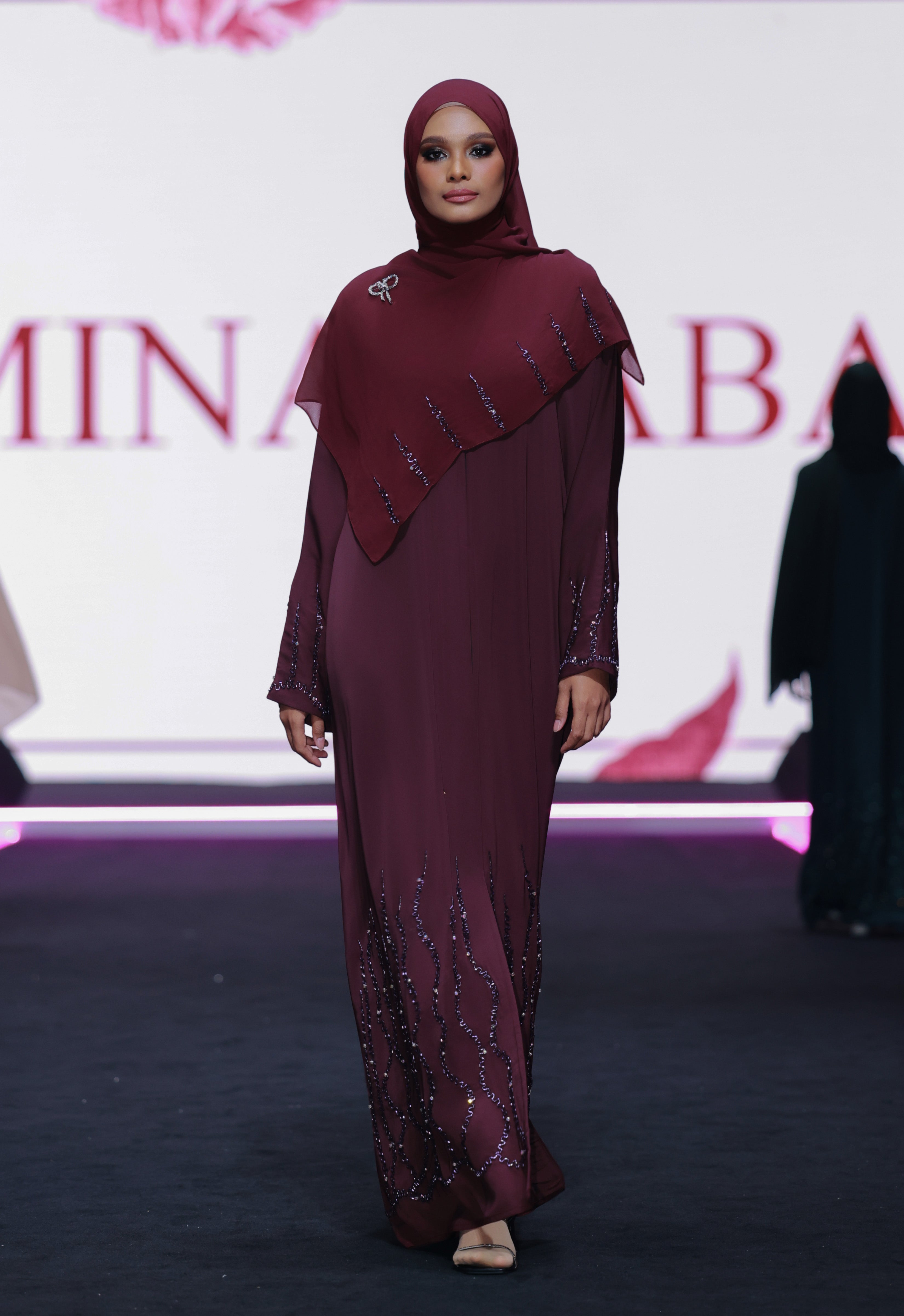 ADRA LUXE ABAYA - MAROON