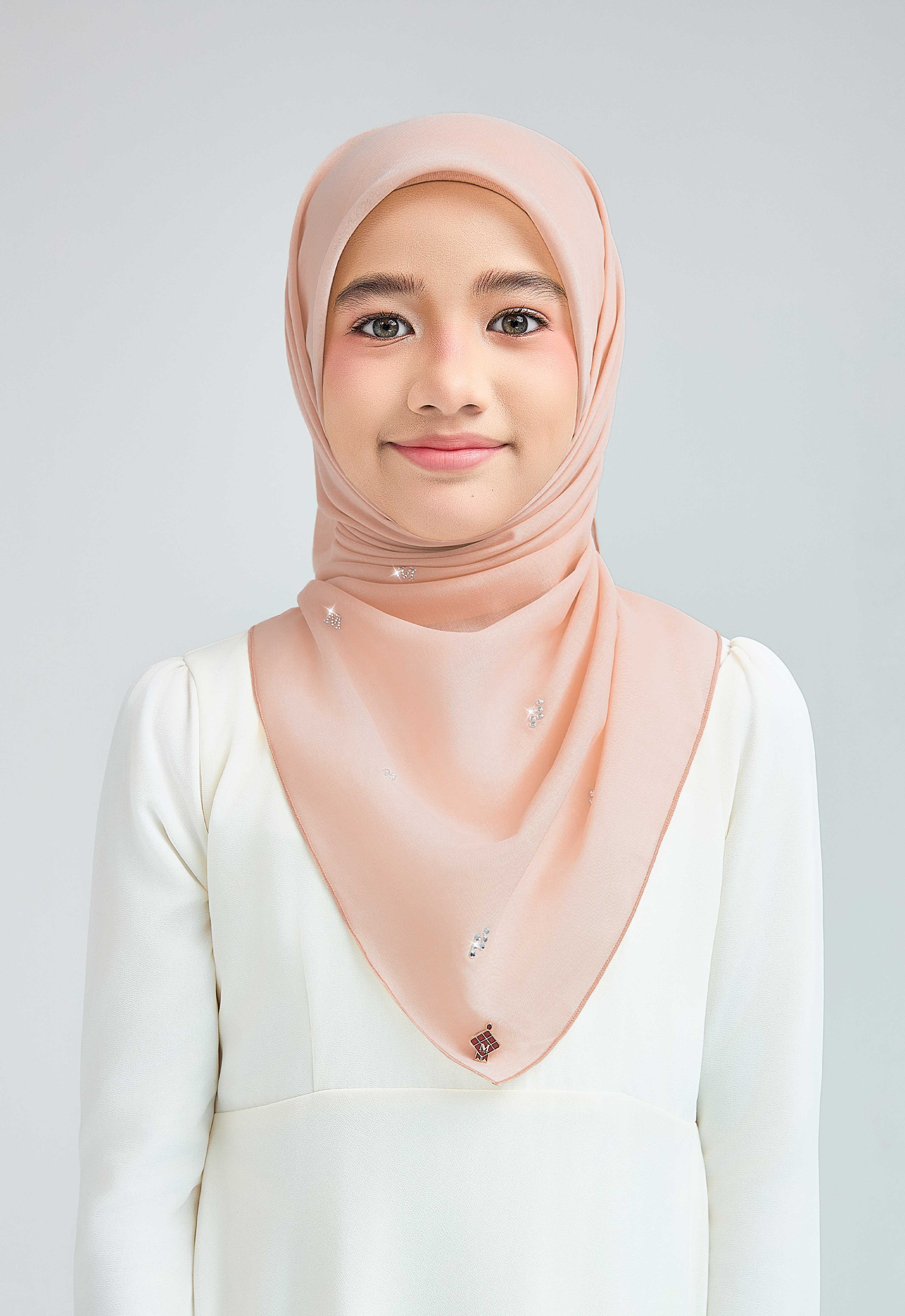 KIDS SETULUS RAYA PLAIN STONE - PEACH