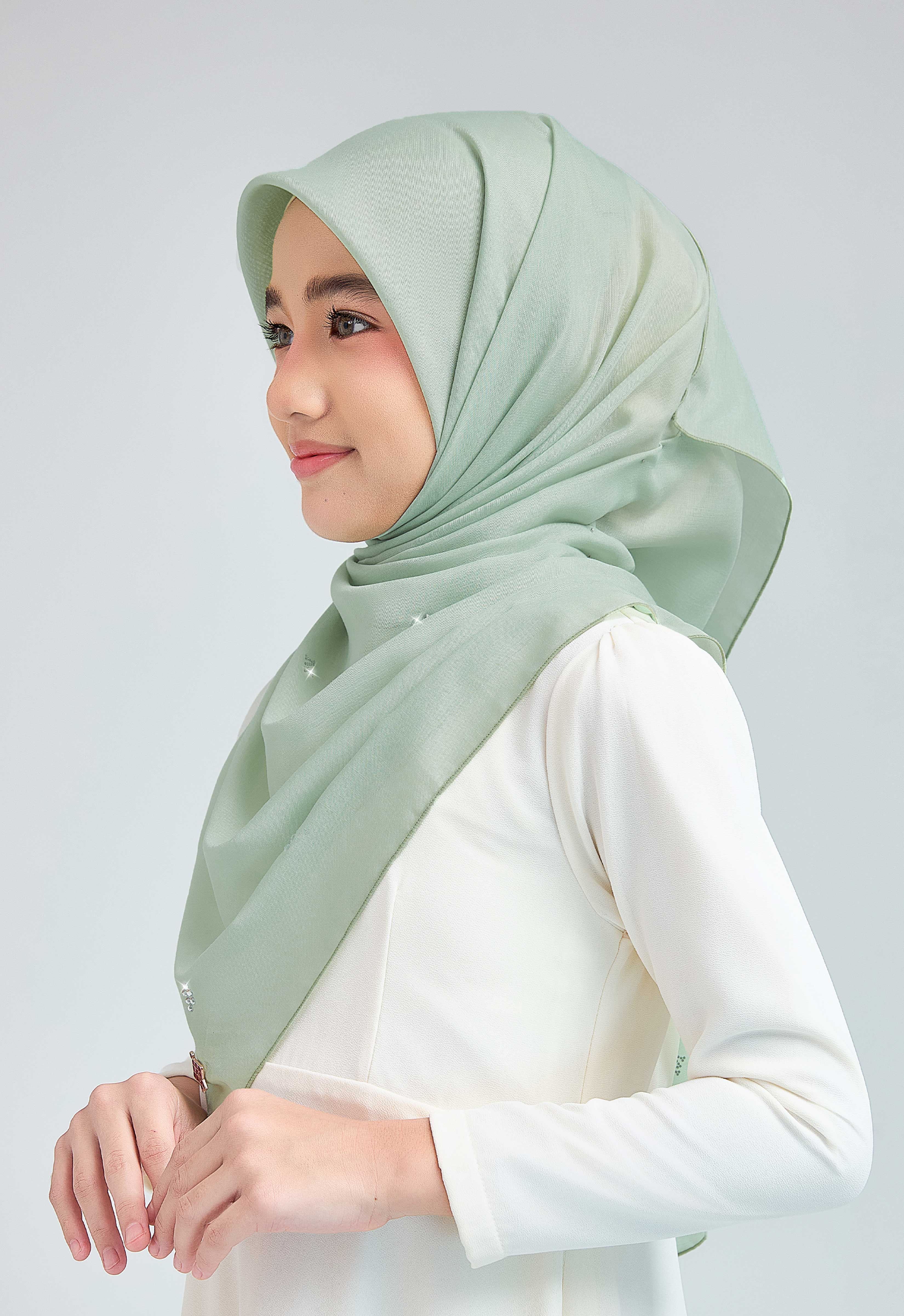 KIDS SETULUS RAYA PLAIN STONE - SAGE GREEN