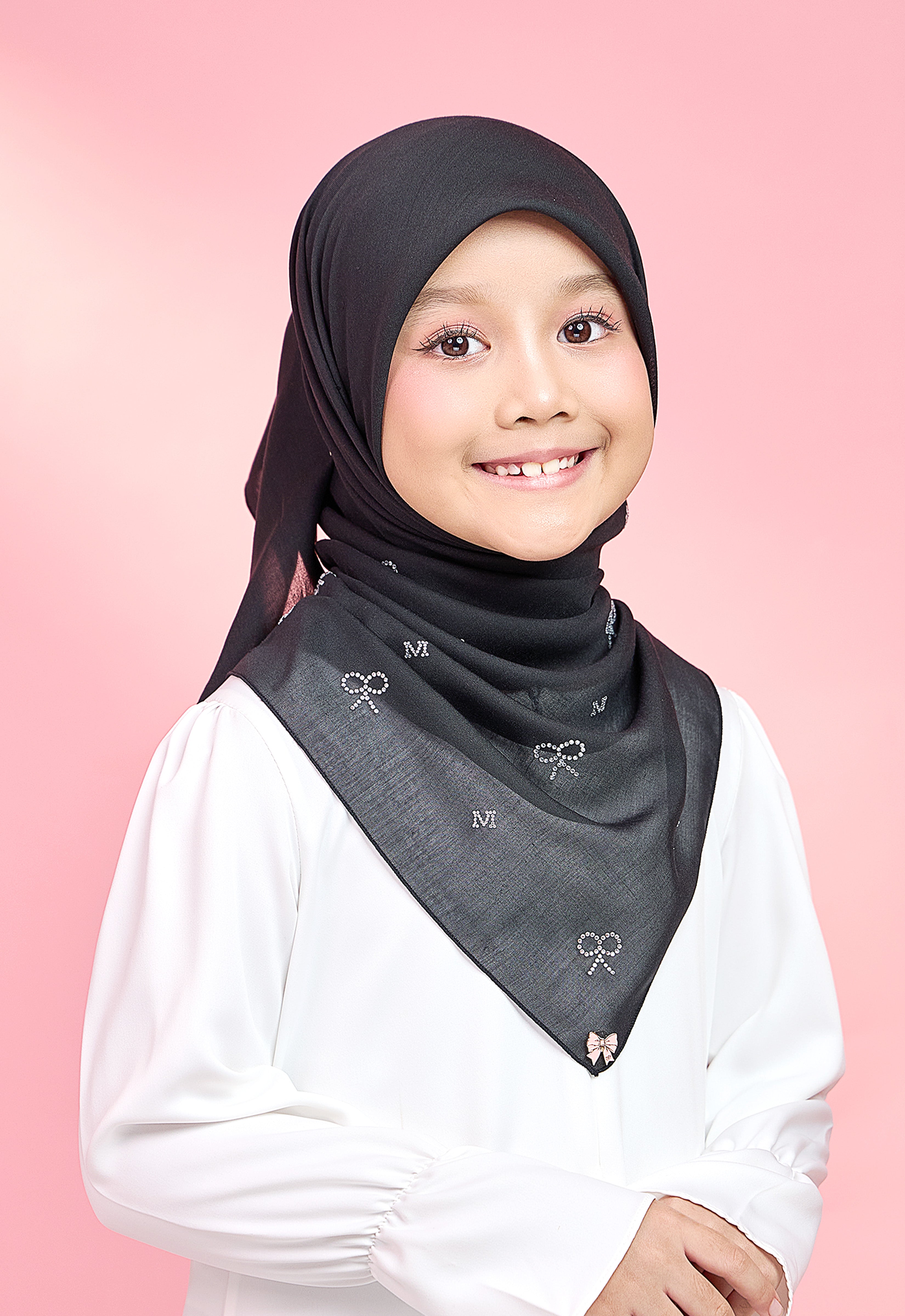 KIDS RIBBONY PLAIN STONE - BLACK