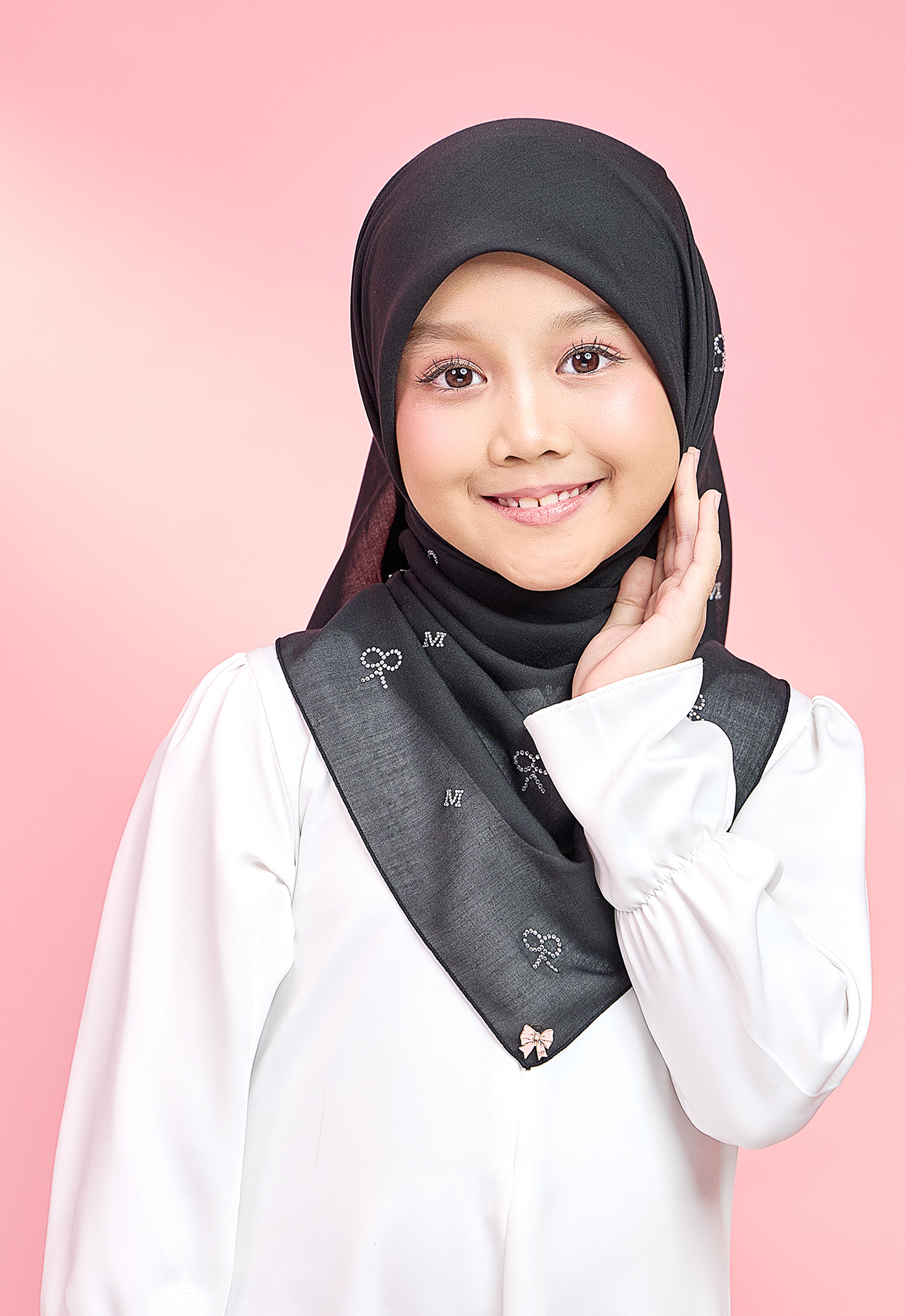 KIDS RIBBONY PLAIN STONE - BLACK