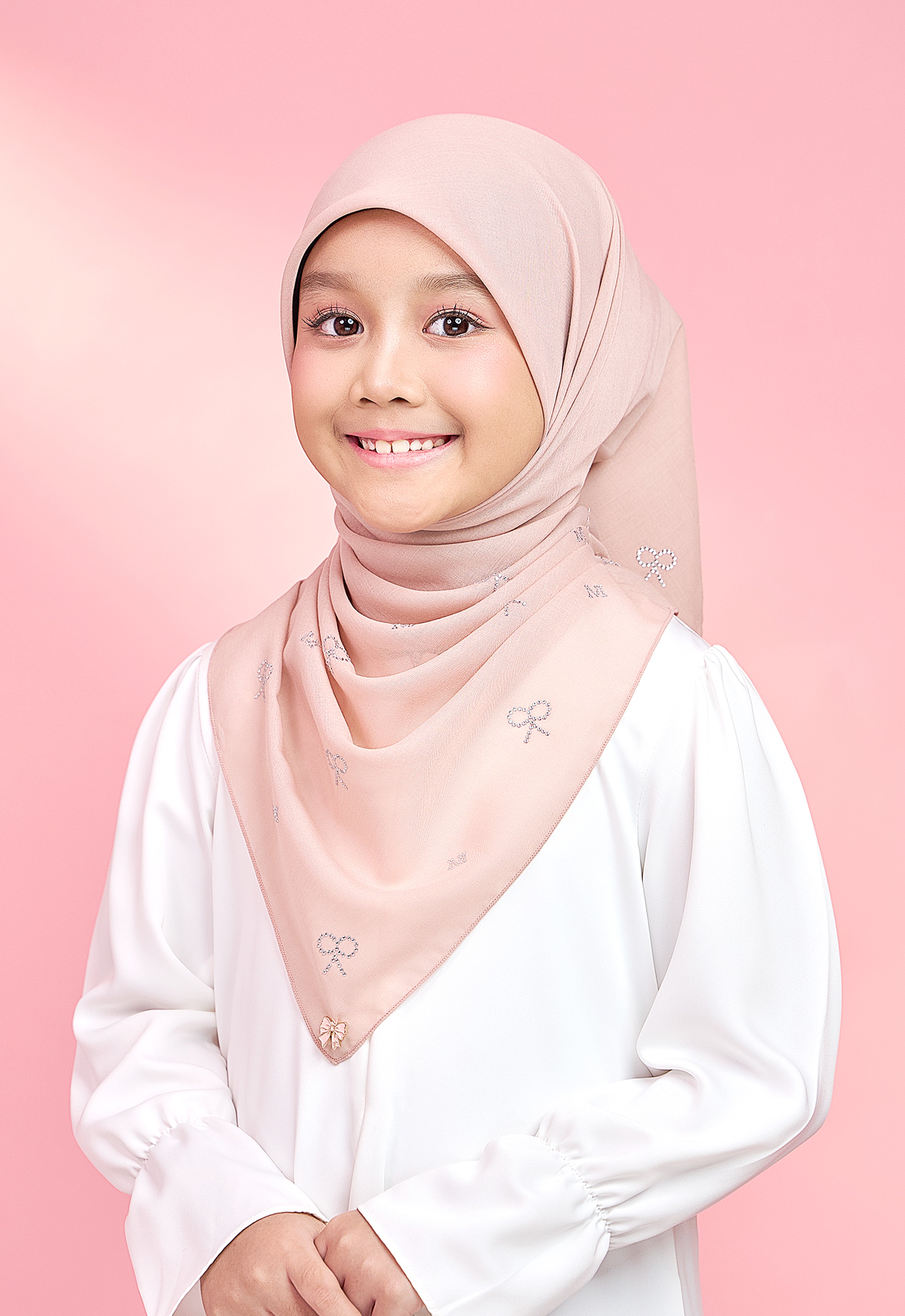 KIDS RIBBONY PLAIN STONE - BLUSH PINK
