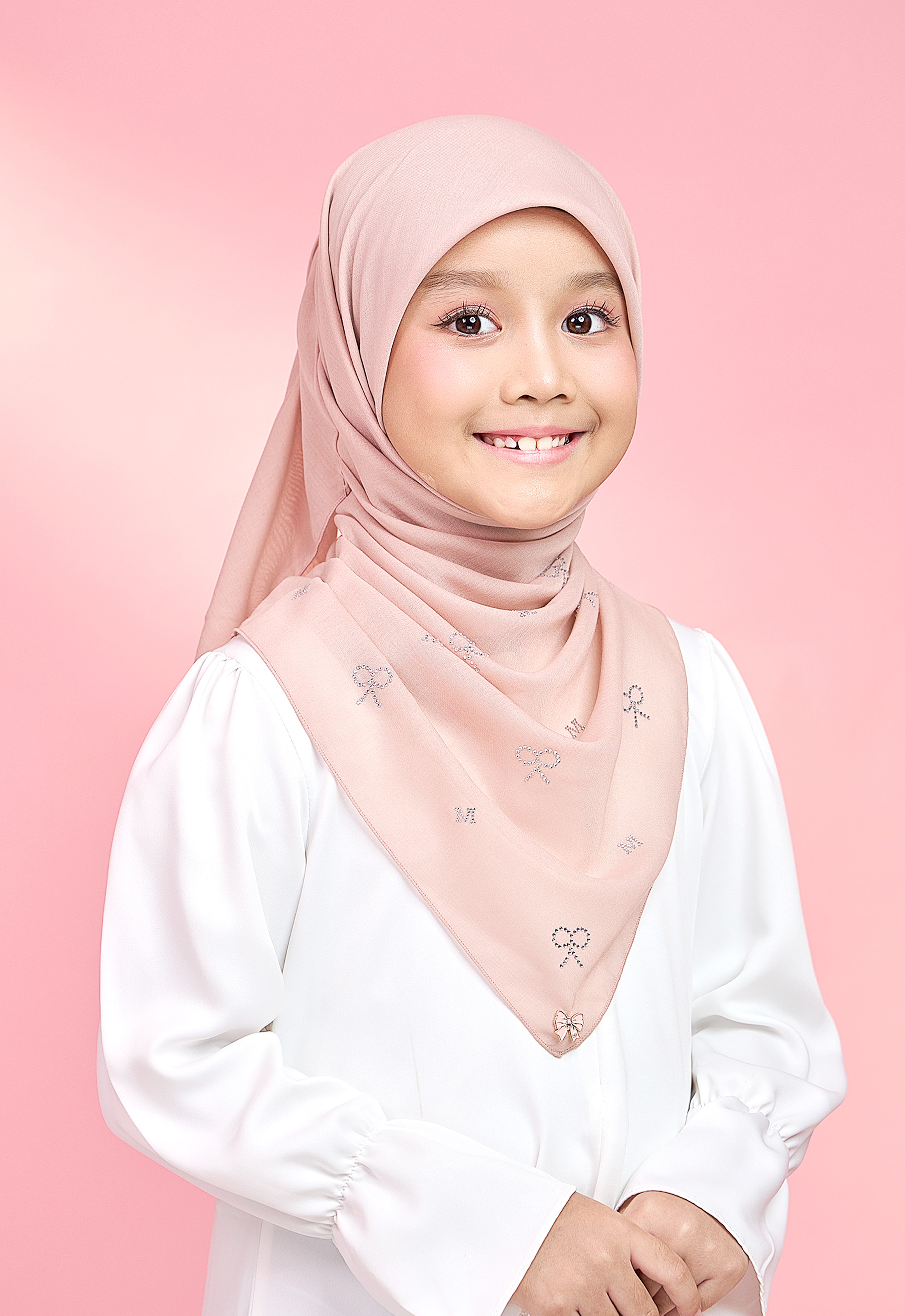 KIDS RIBBONY PLAIN STONE - BLUSH PINK